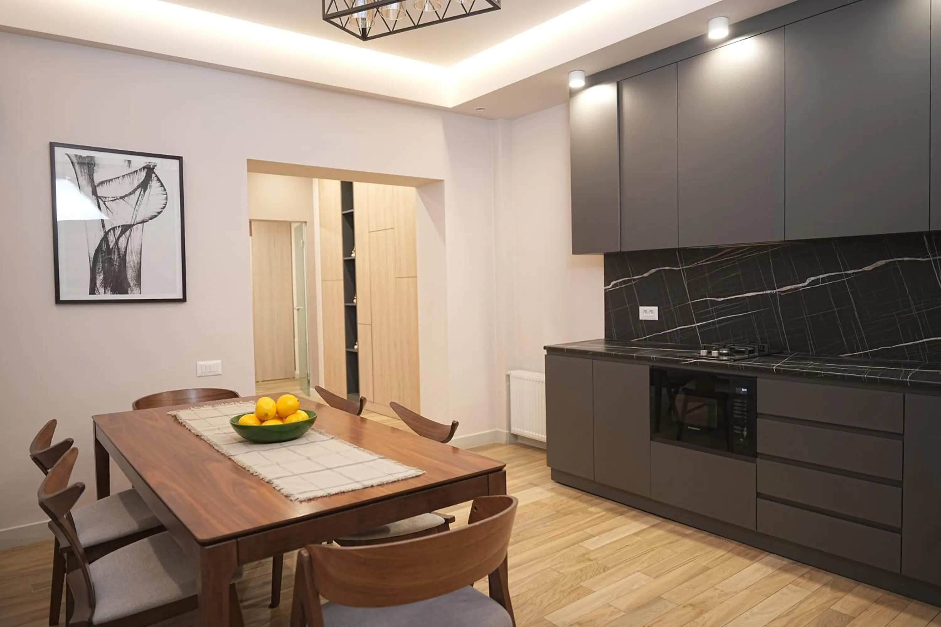 Kitchen or kitchenette in Sweet Home Deluxe Apart-Hotel