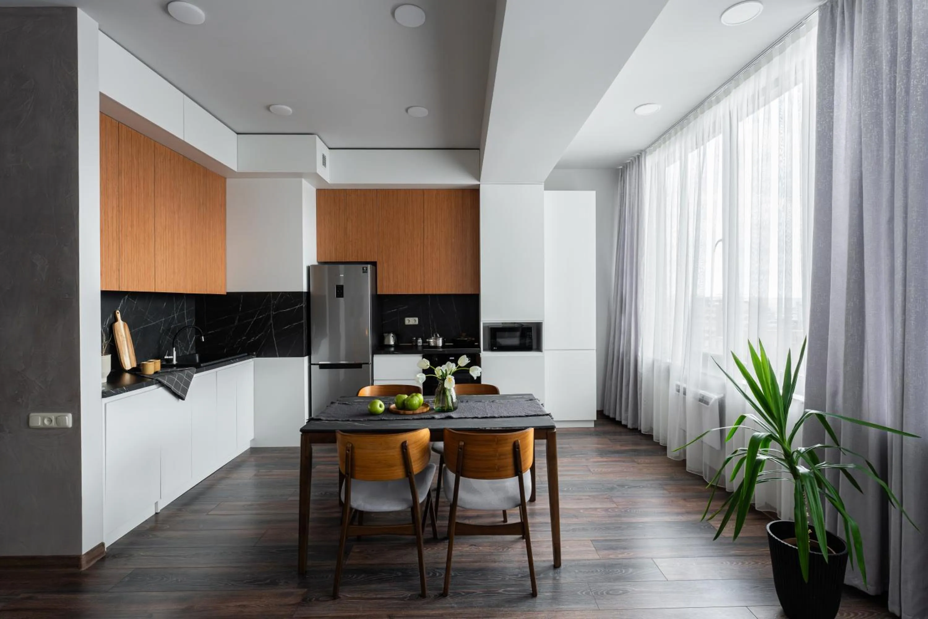 Kitchen or kitchenette in Sweet Home Deluxe Apart-Hotel