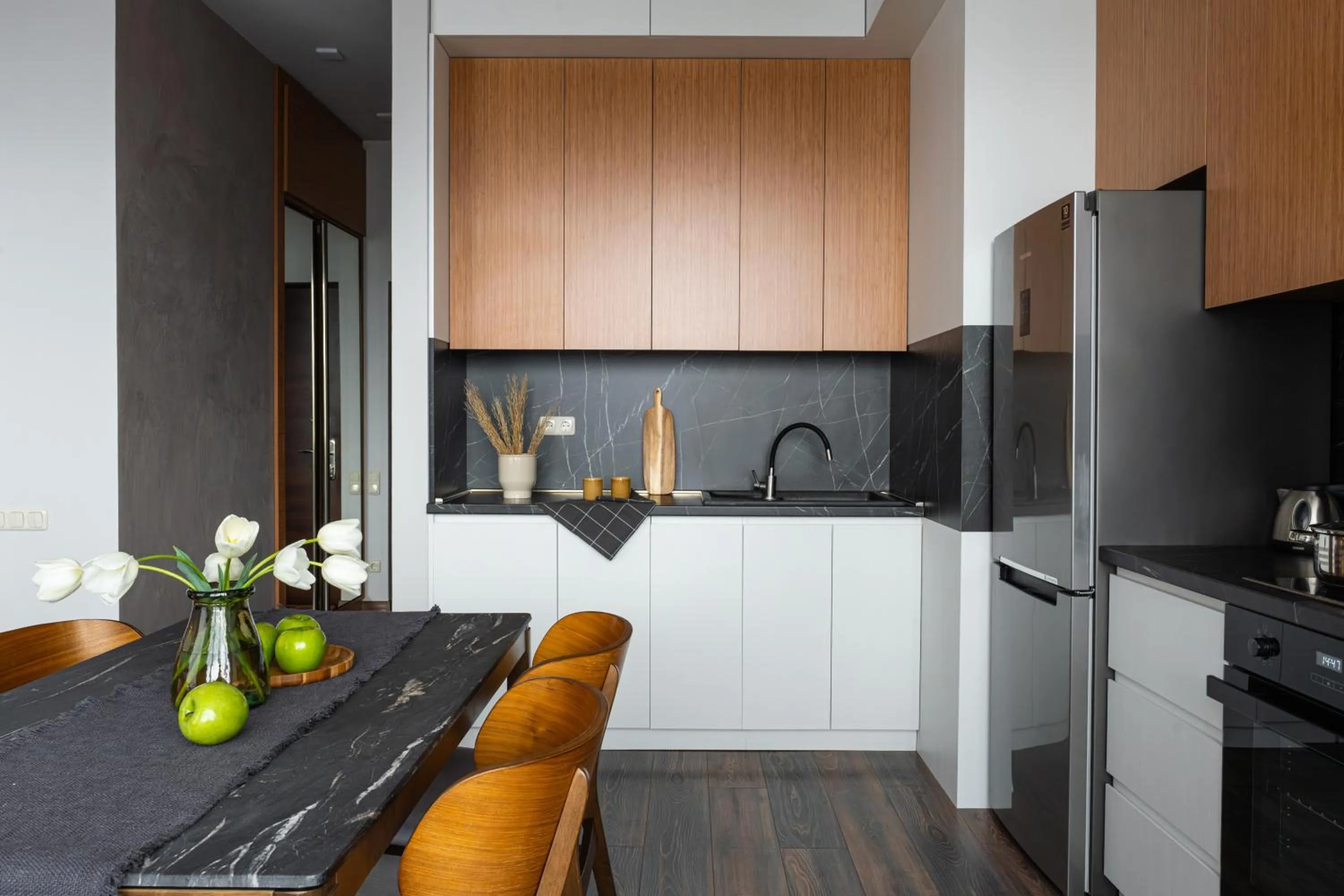 Kitchen or kitchenette in Sweet Home Deluxe Apart-Hotel