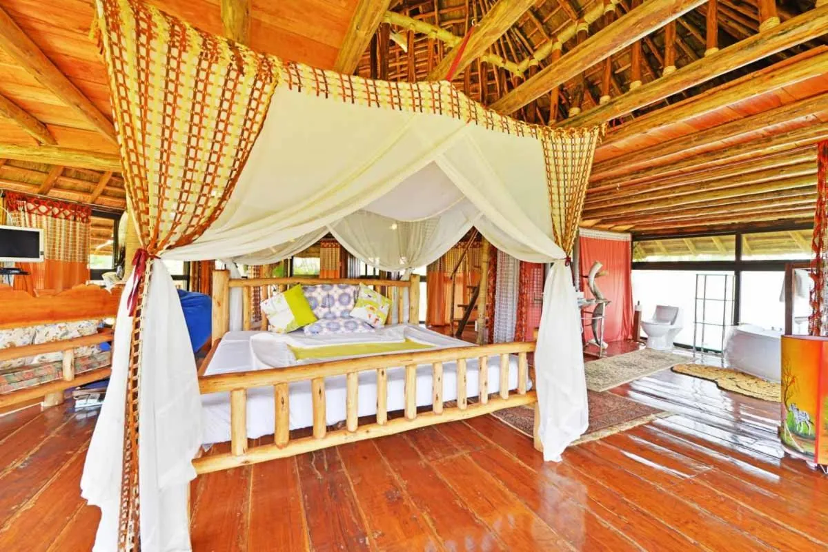 Bed in Malakai Eco Lodge