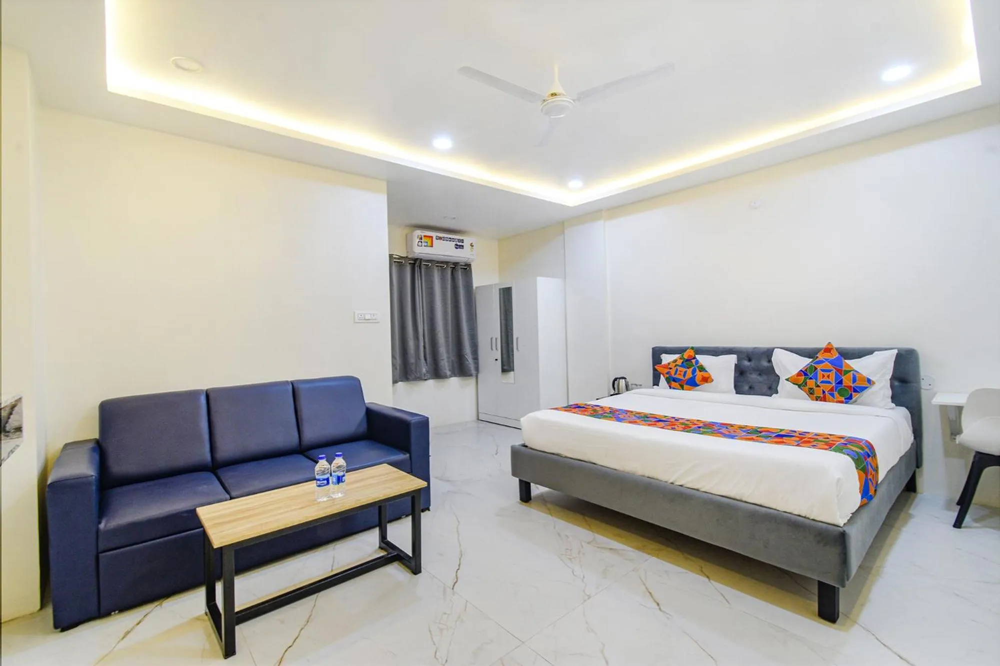Bed in FabHotel SSR Ikon Suites - Nr Hyderabad Central University, Kondapur