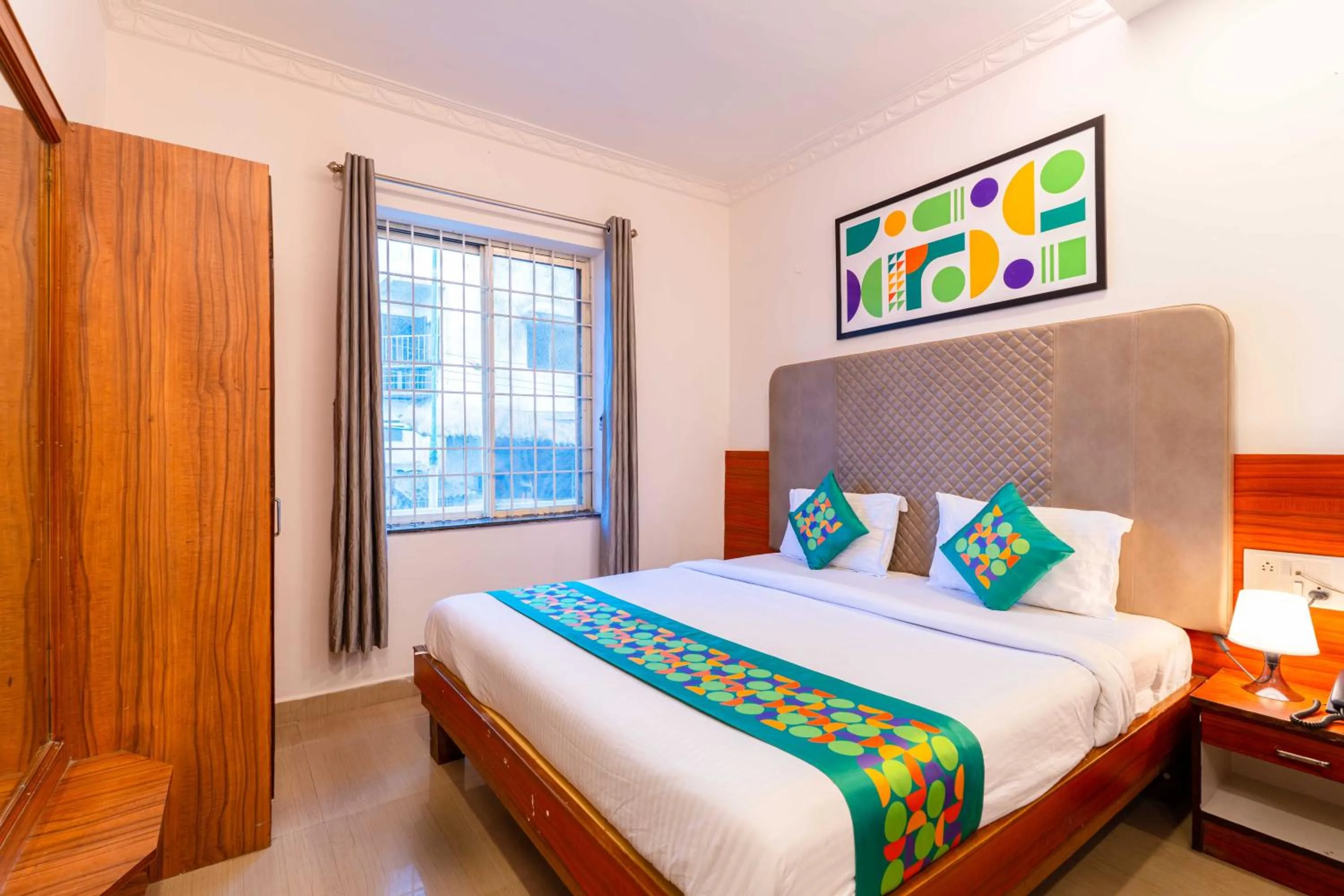 Bedroom, Bed in Treebo Regalia Comforts, 15 Mins From Abbey Waterfall