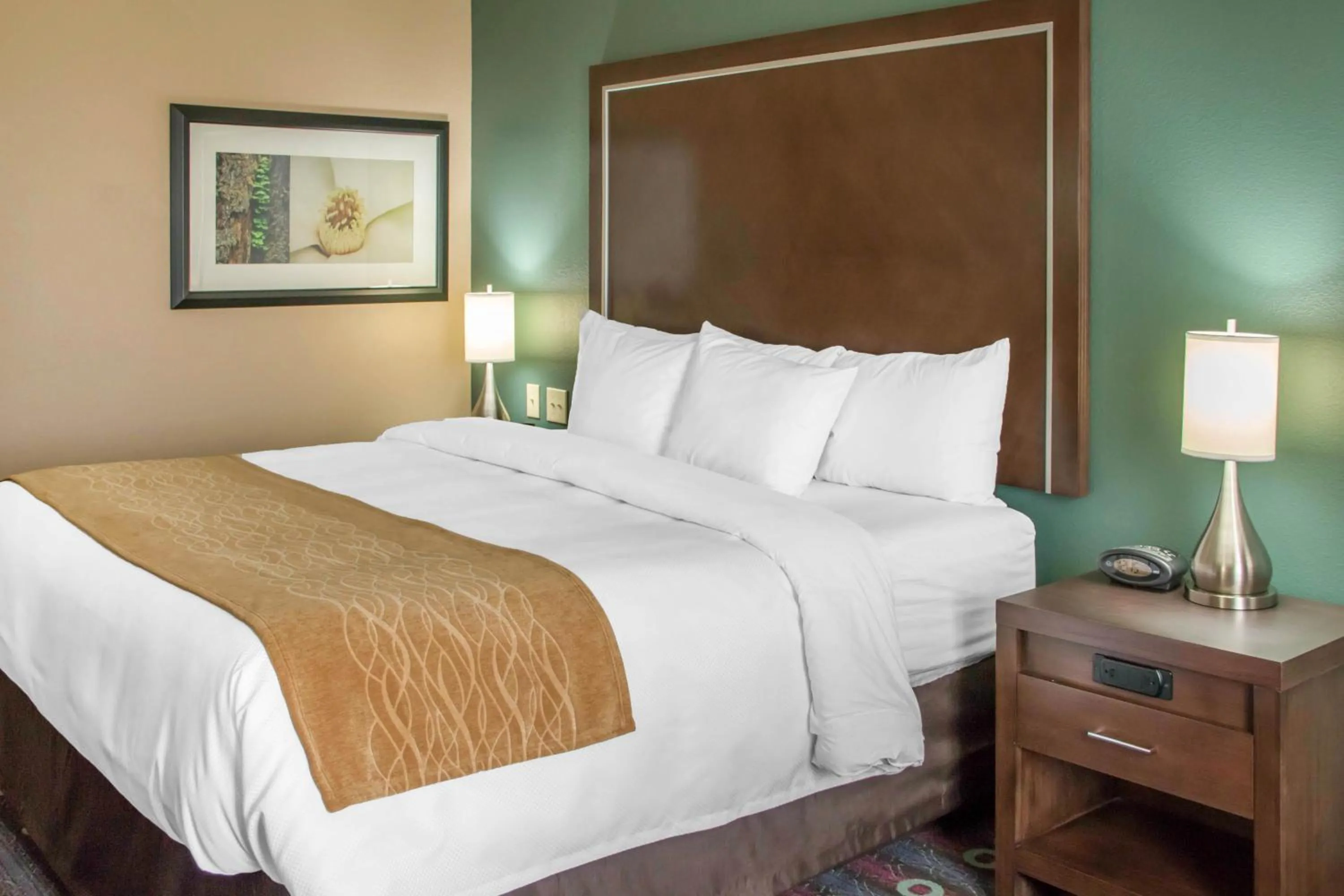 Bed in Comfort Inn & Suites San Marcos near Outlet Mall