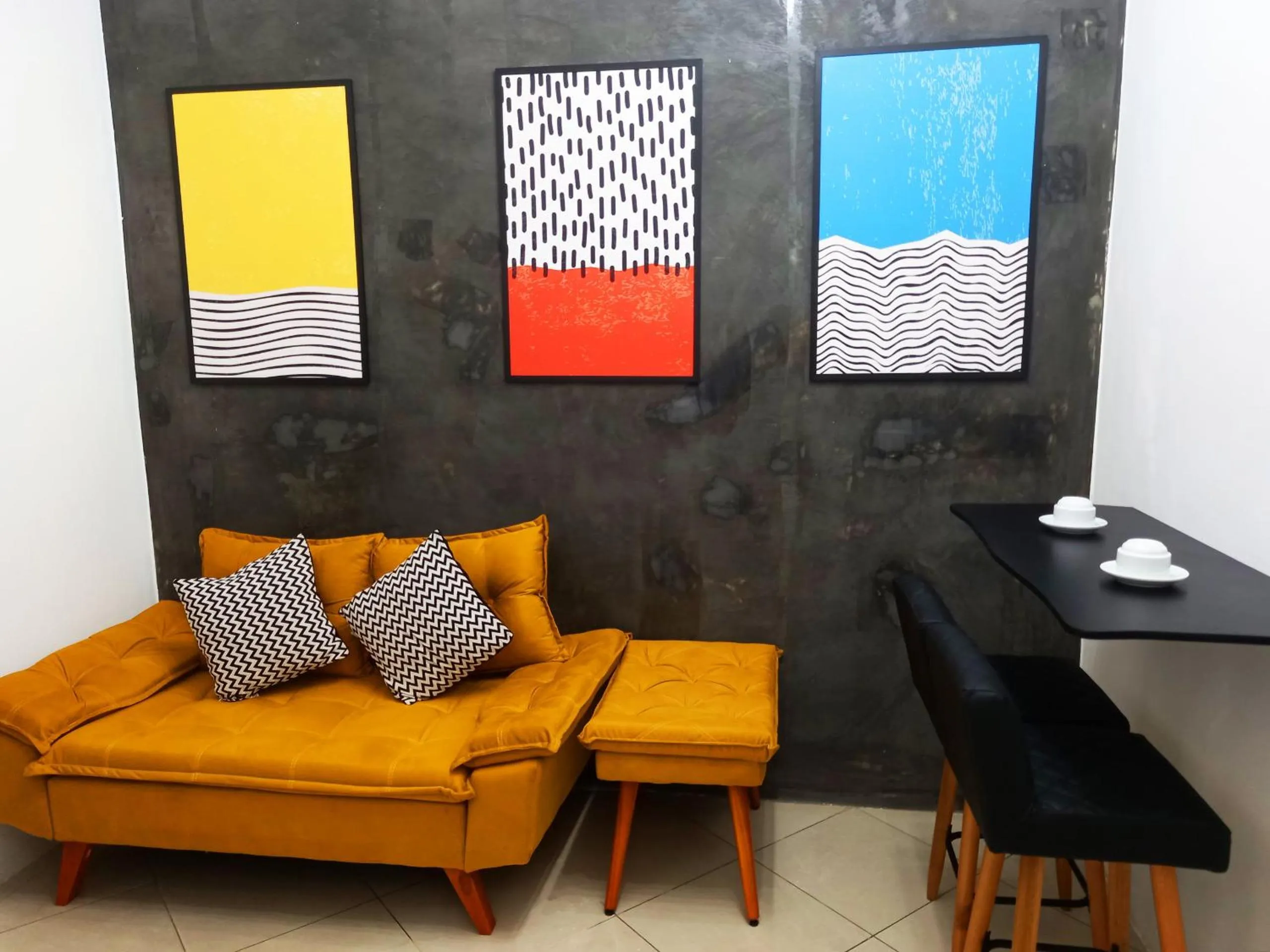 Studio na Praia de Copacabana, maquina de lavar