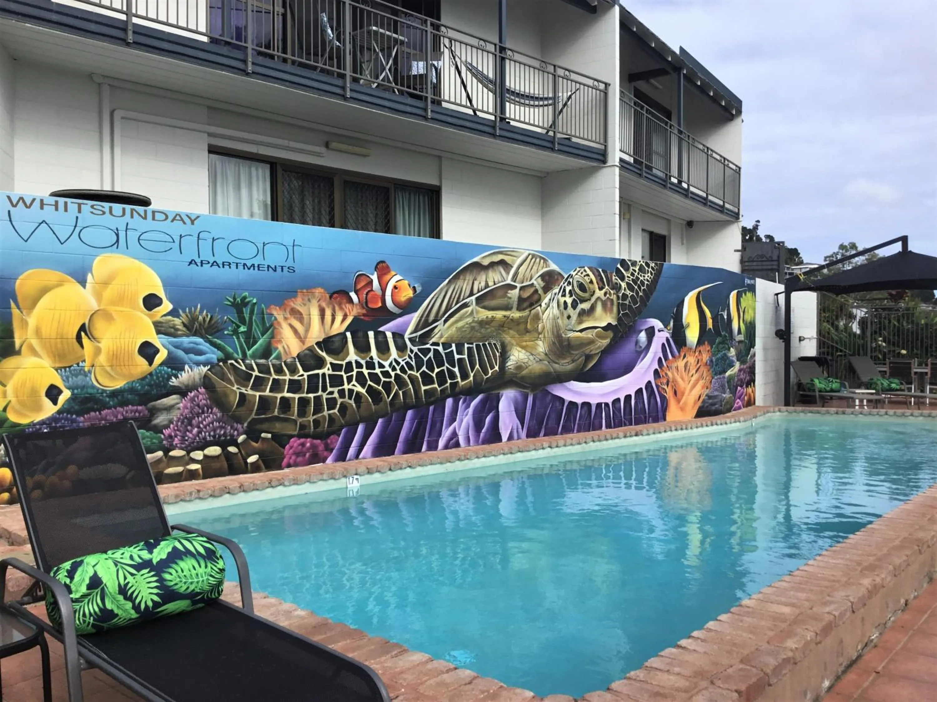 Pool view in Whitsunday Waterfront Apartments