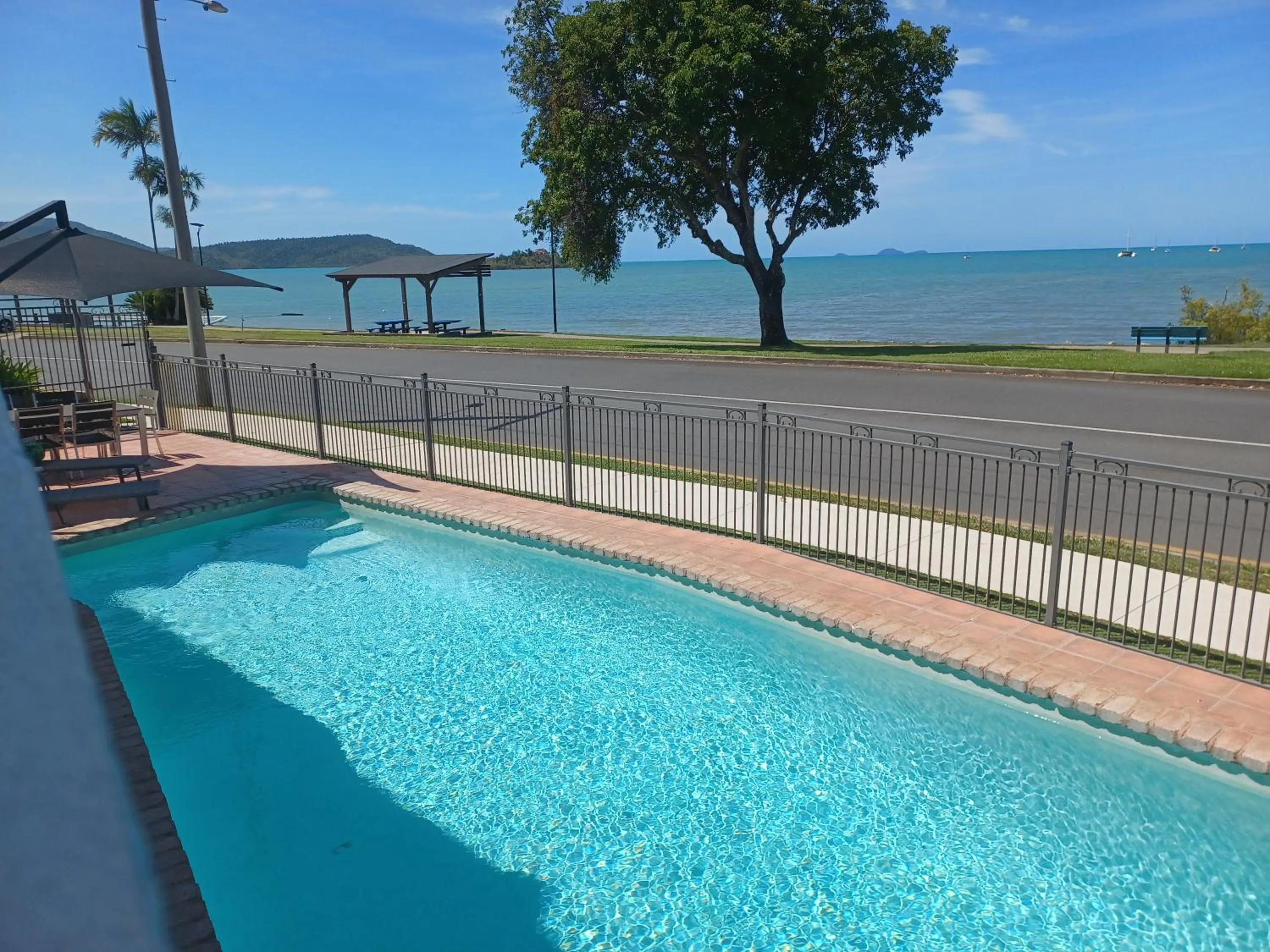 Pool view in Whitsunday Waterfront Apartments