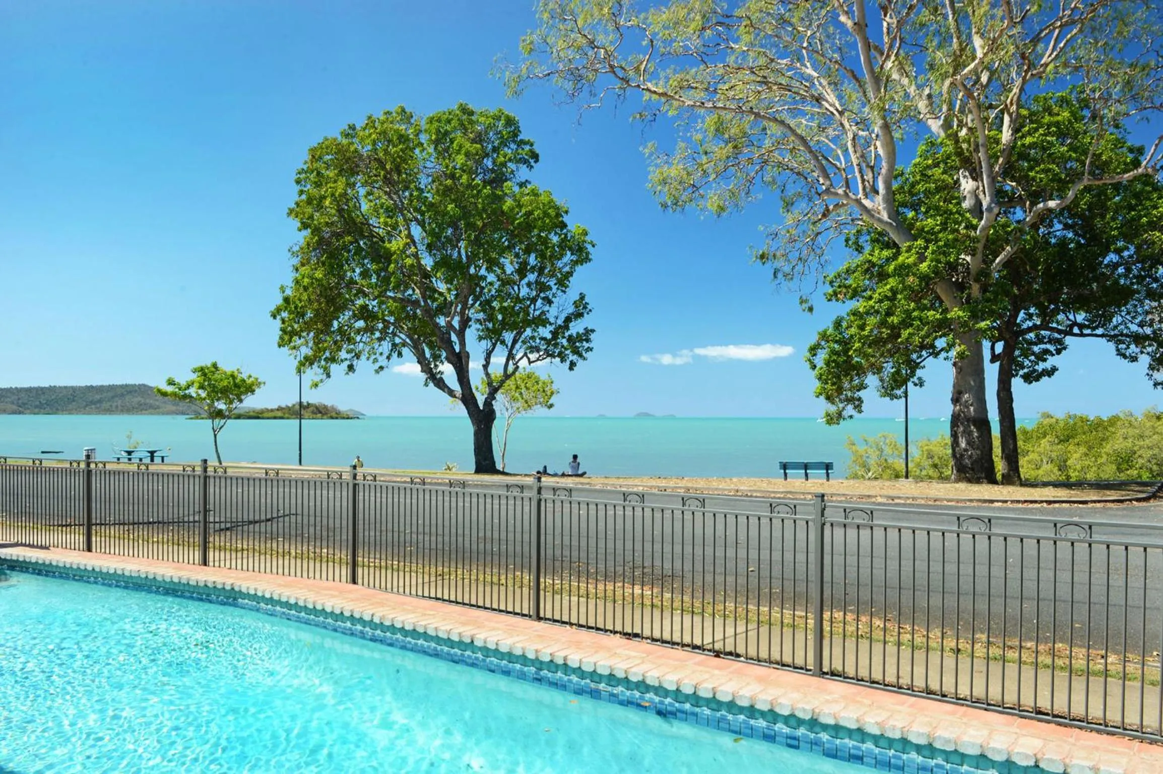 Pool view in Whitsunday Waterfront Apartments