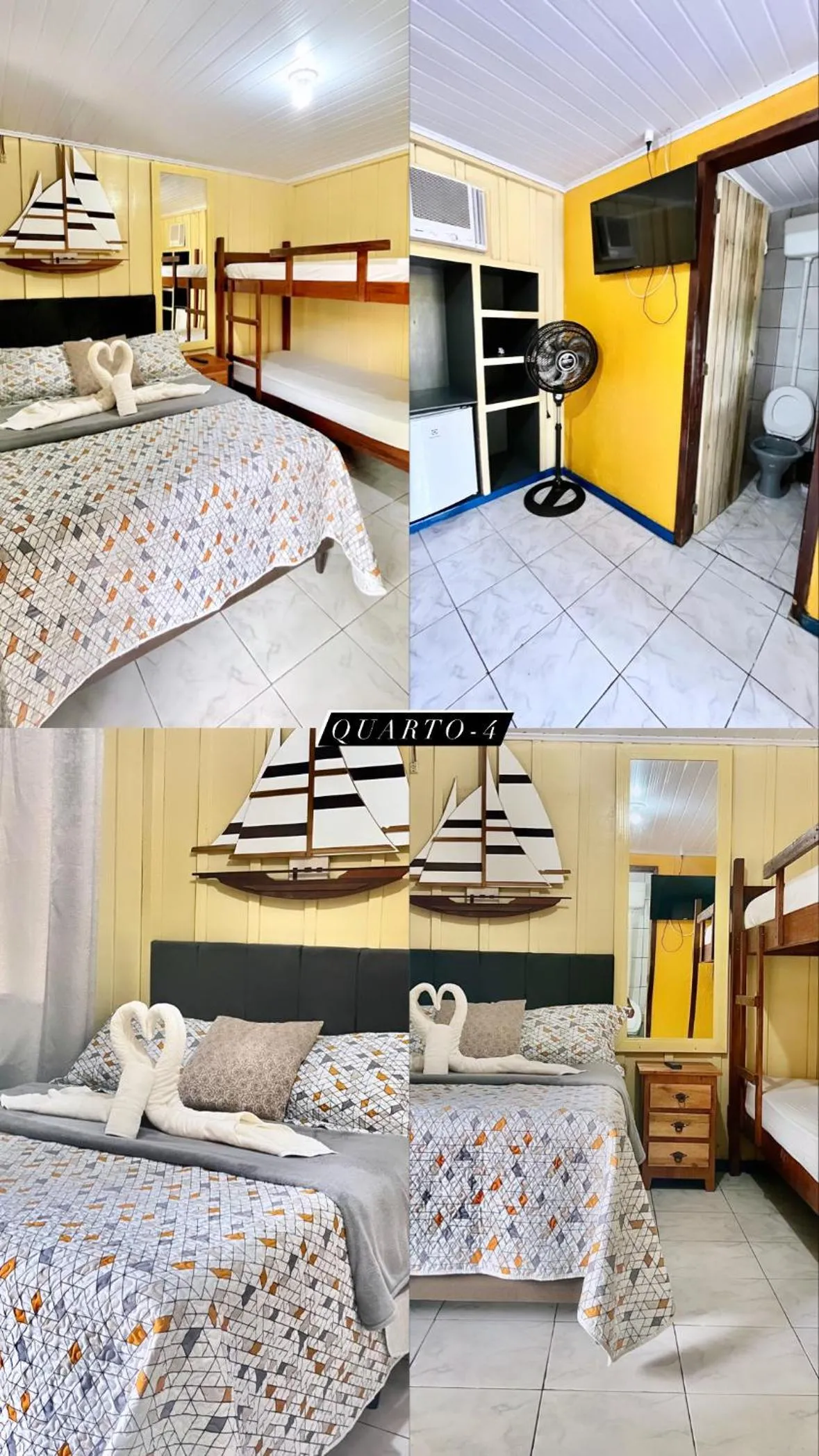 Bed in Pousada & Camping Tubarão