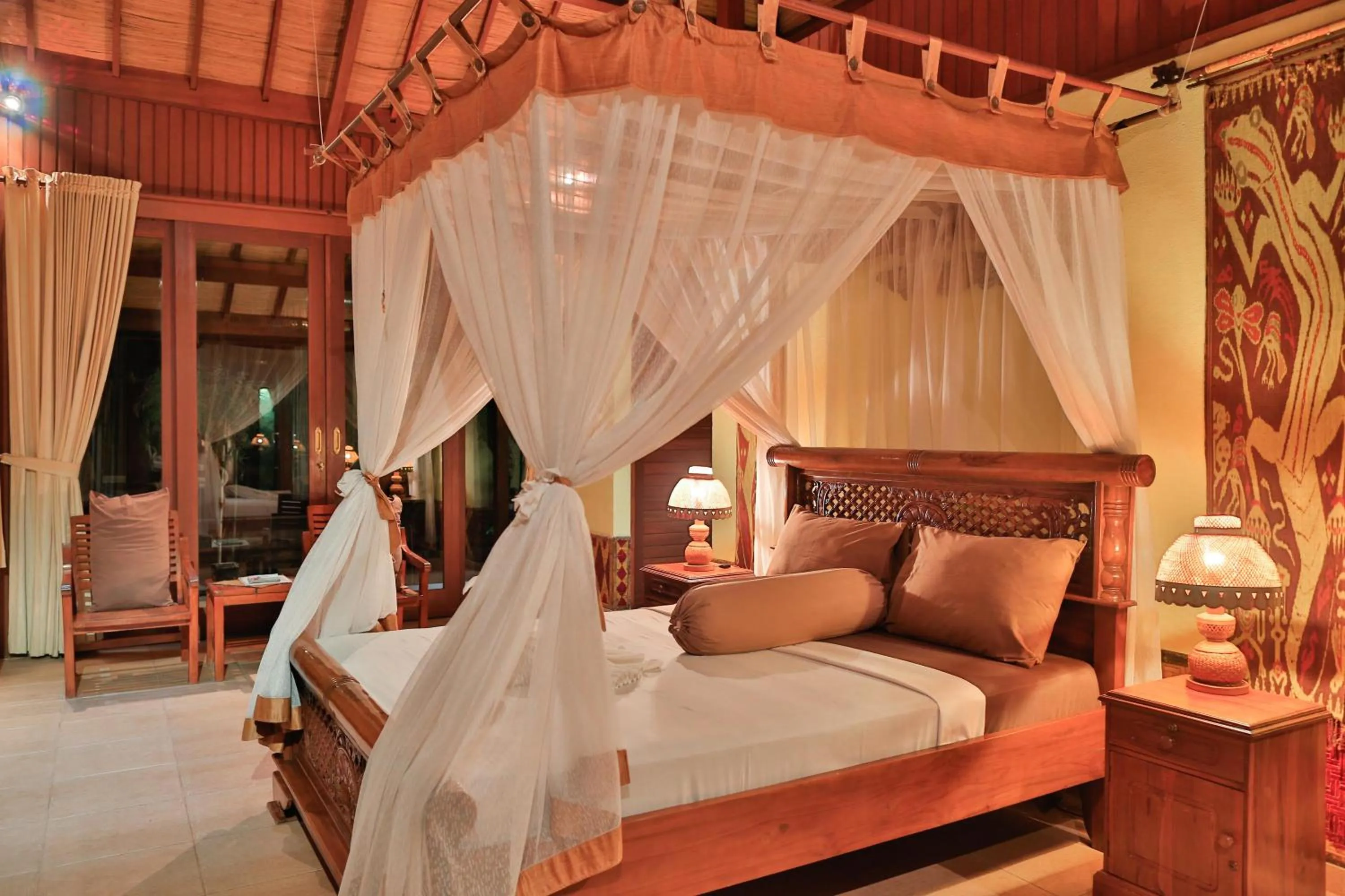 Bed in Villa Bulan Madu Gili Air