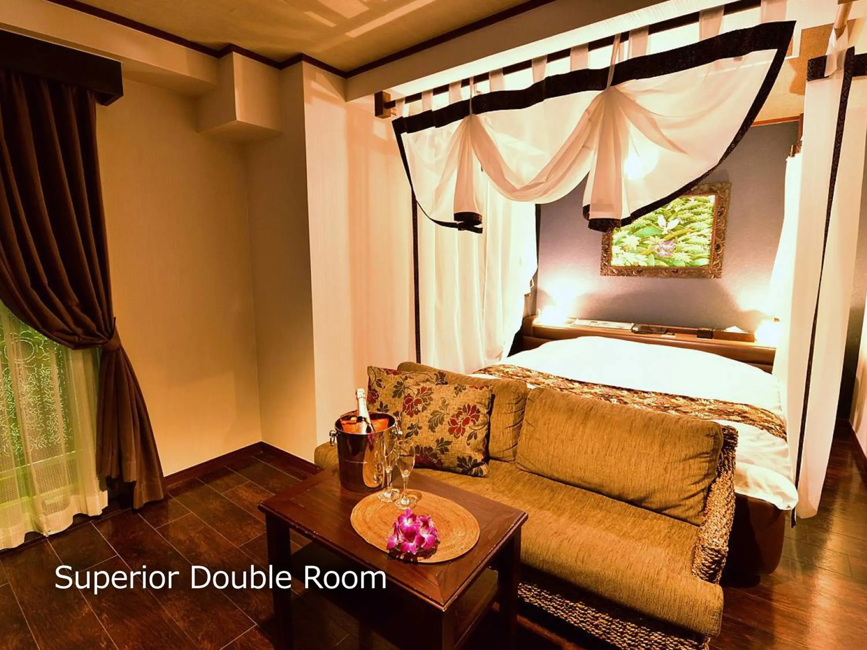 Bed in Hotel BaliAn Resort Yokohama Kannai - Adult Only Bed in Hotel BaliAn Resort Yokohama Kannai - Adult Only