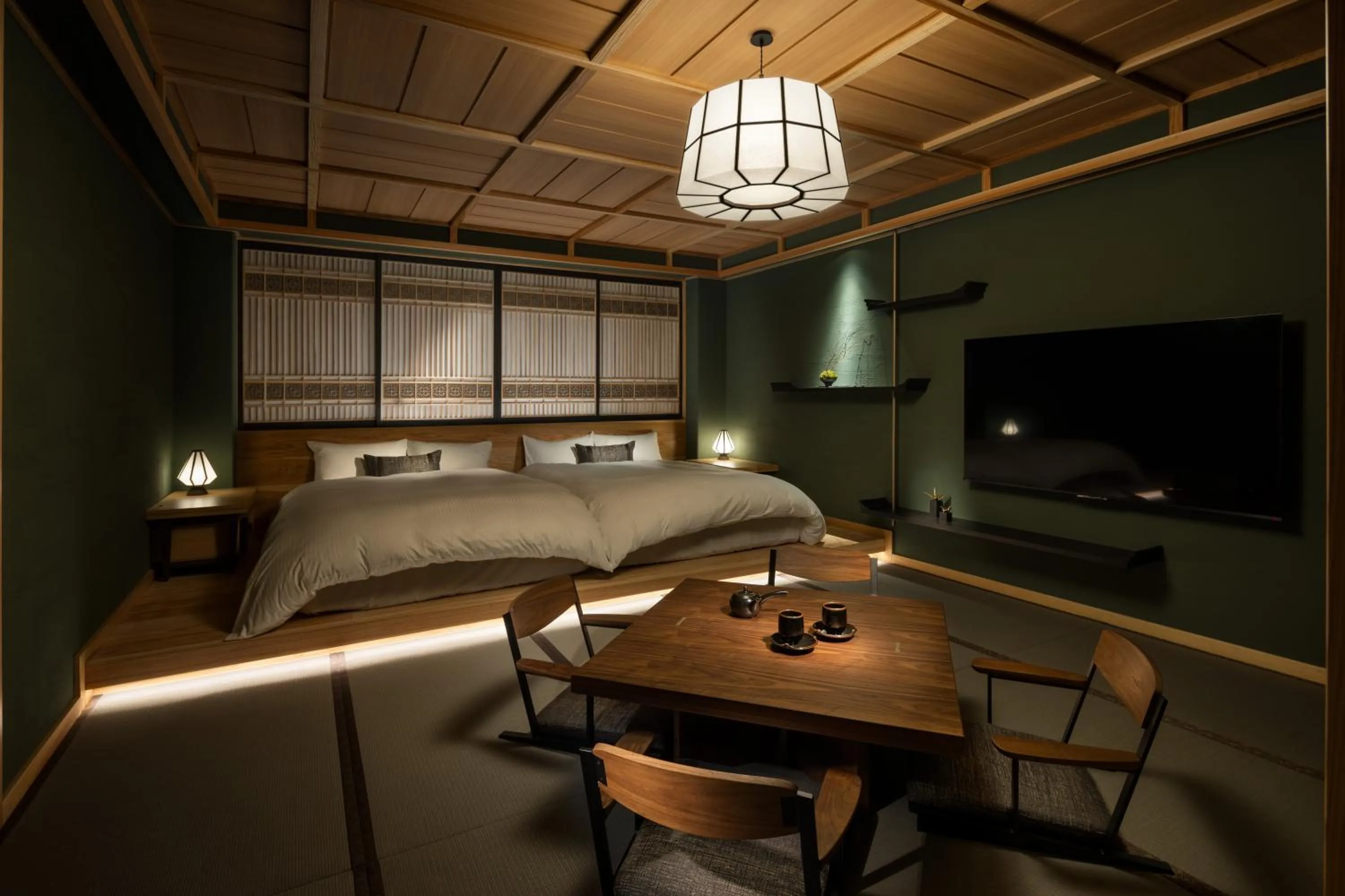 Photo of the whole room, Bed in Yakakutei