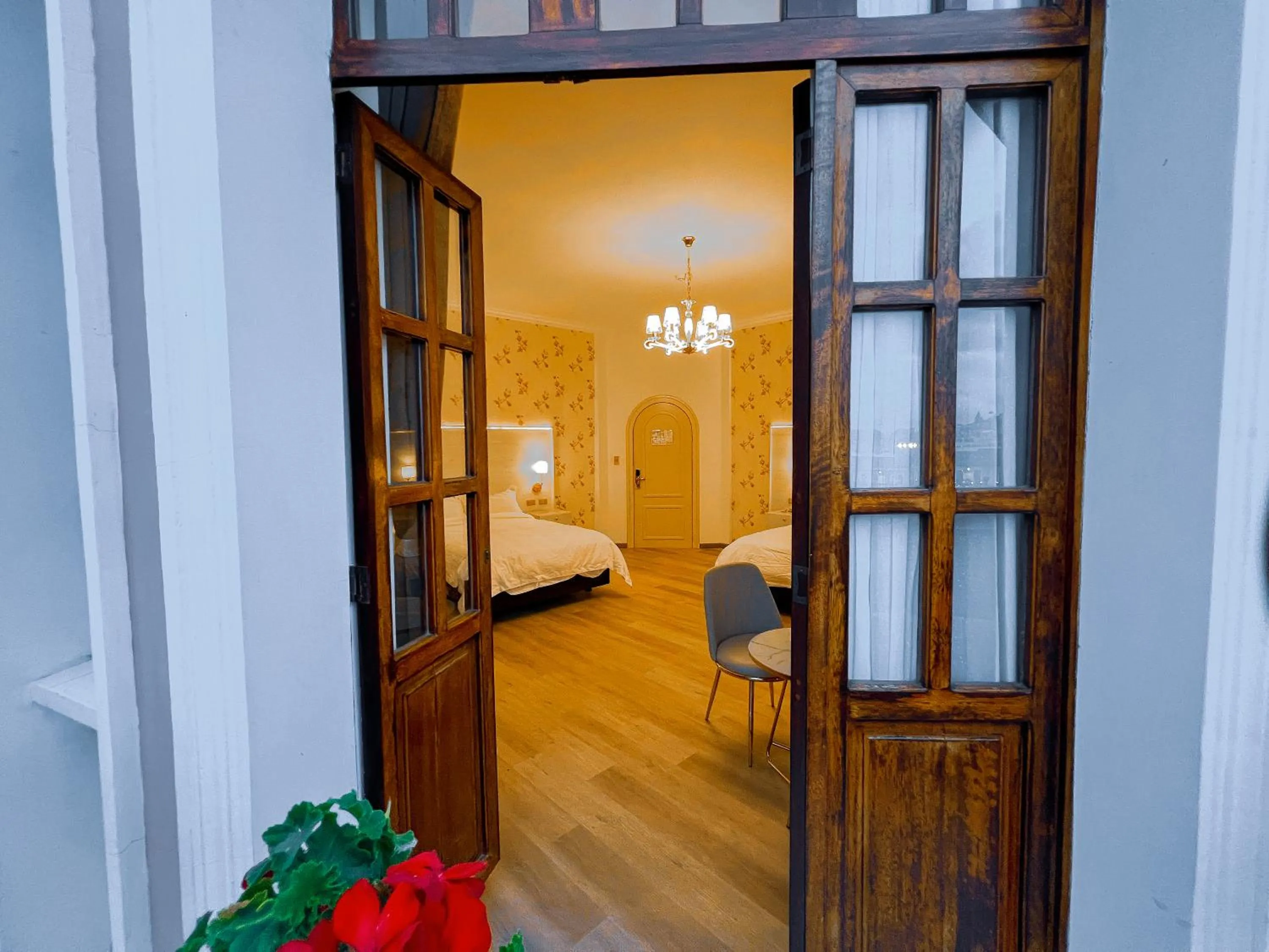 Balcony/Terrace, Bed in Hotel Sucre