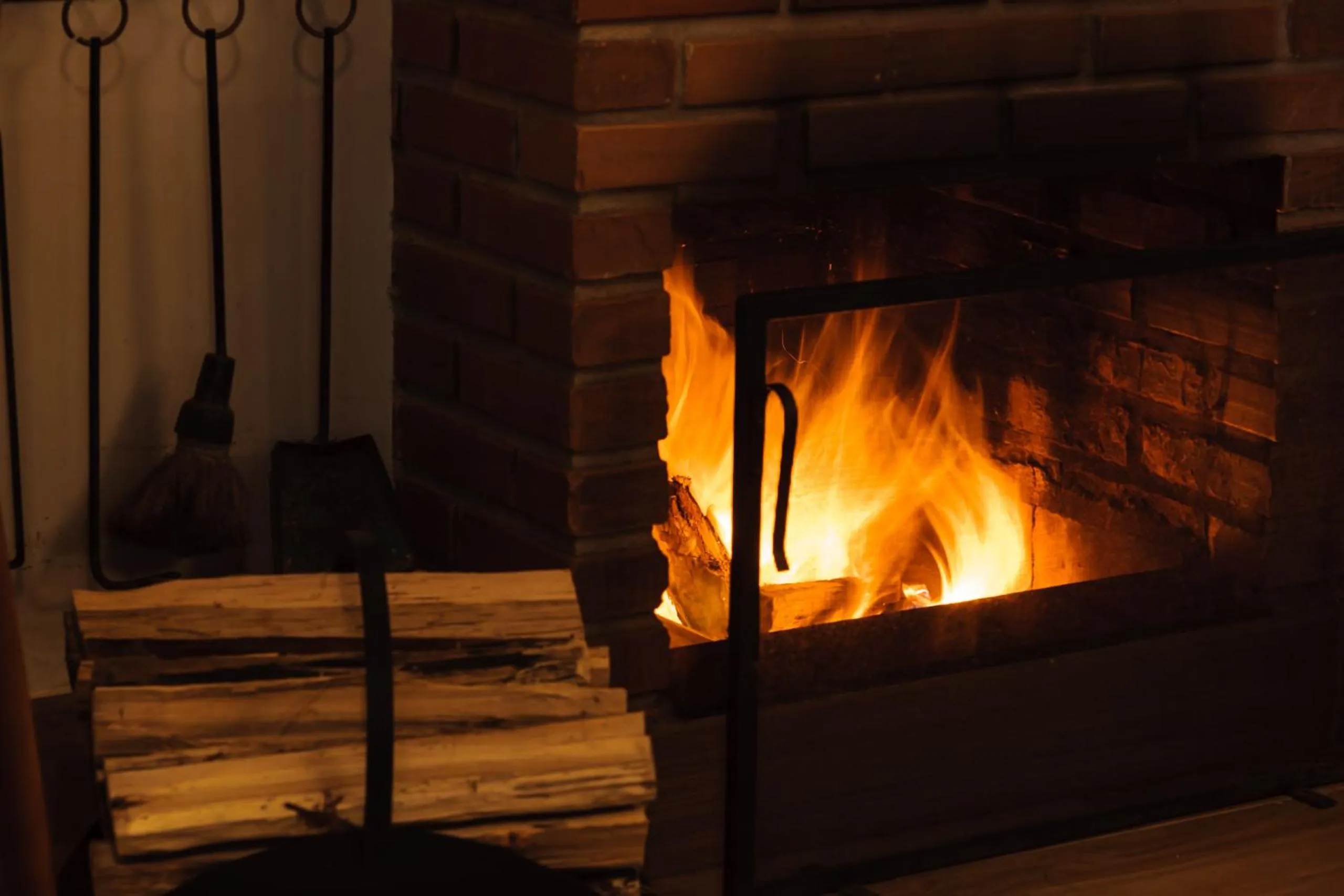 fireplace in Sítio dos Lagos