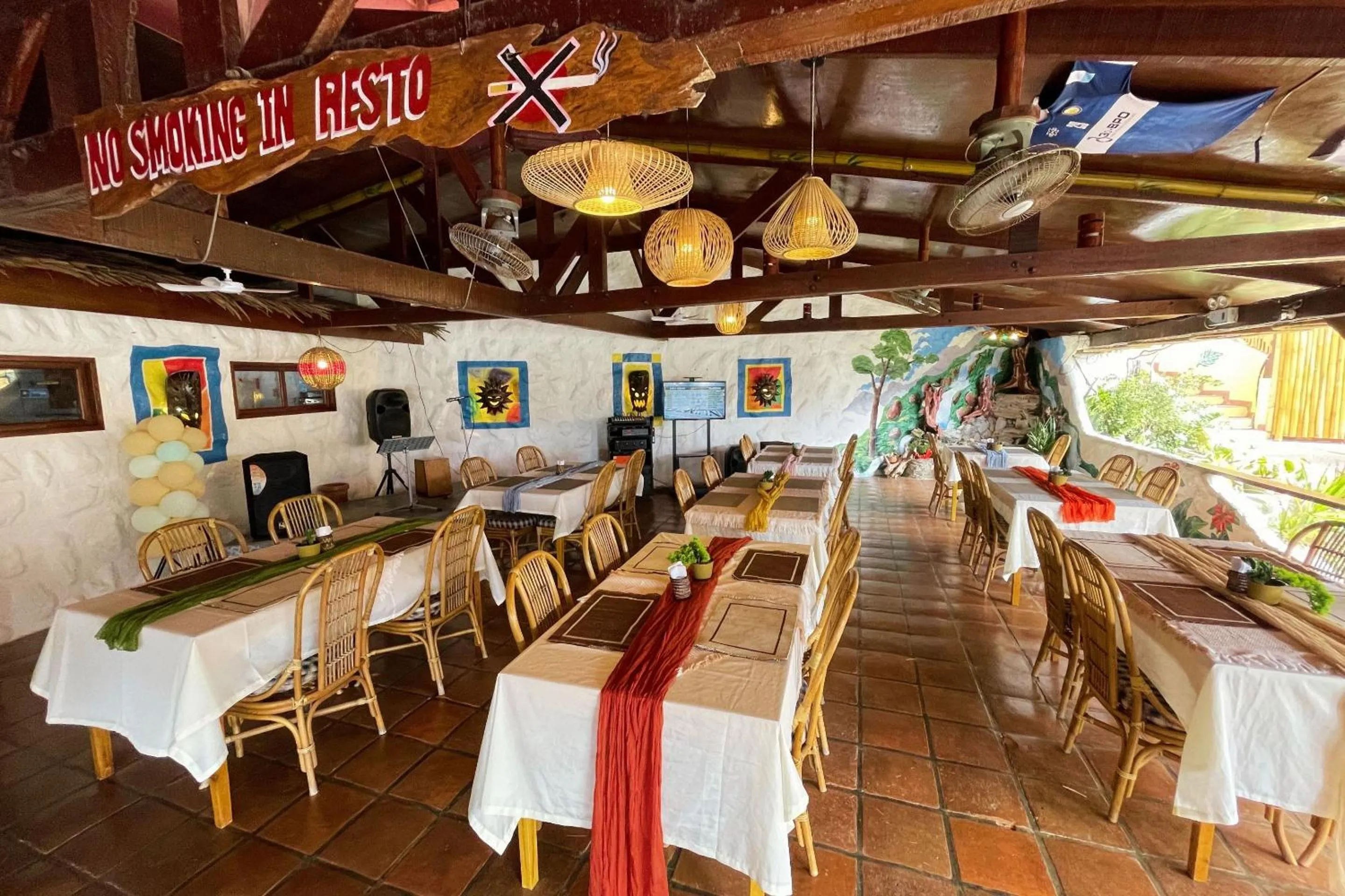 Dining area in Oriental Hill Sabang Resort Puerto Galera