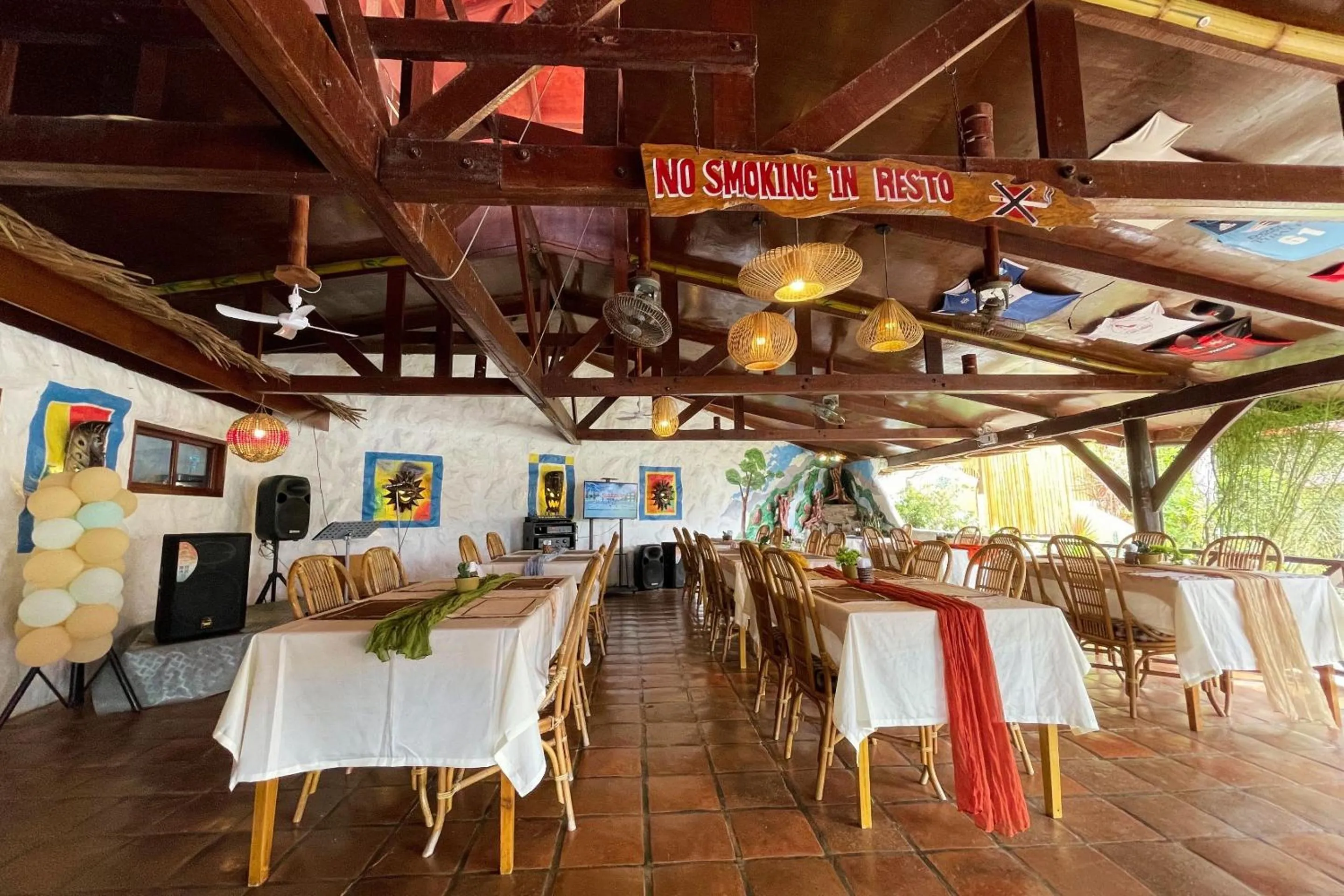 Dining area in Oriental Hill Sabang Resort Puerto Galera