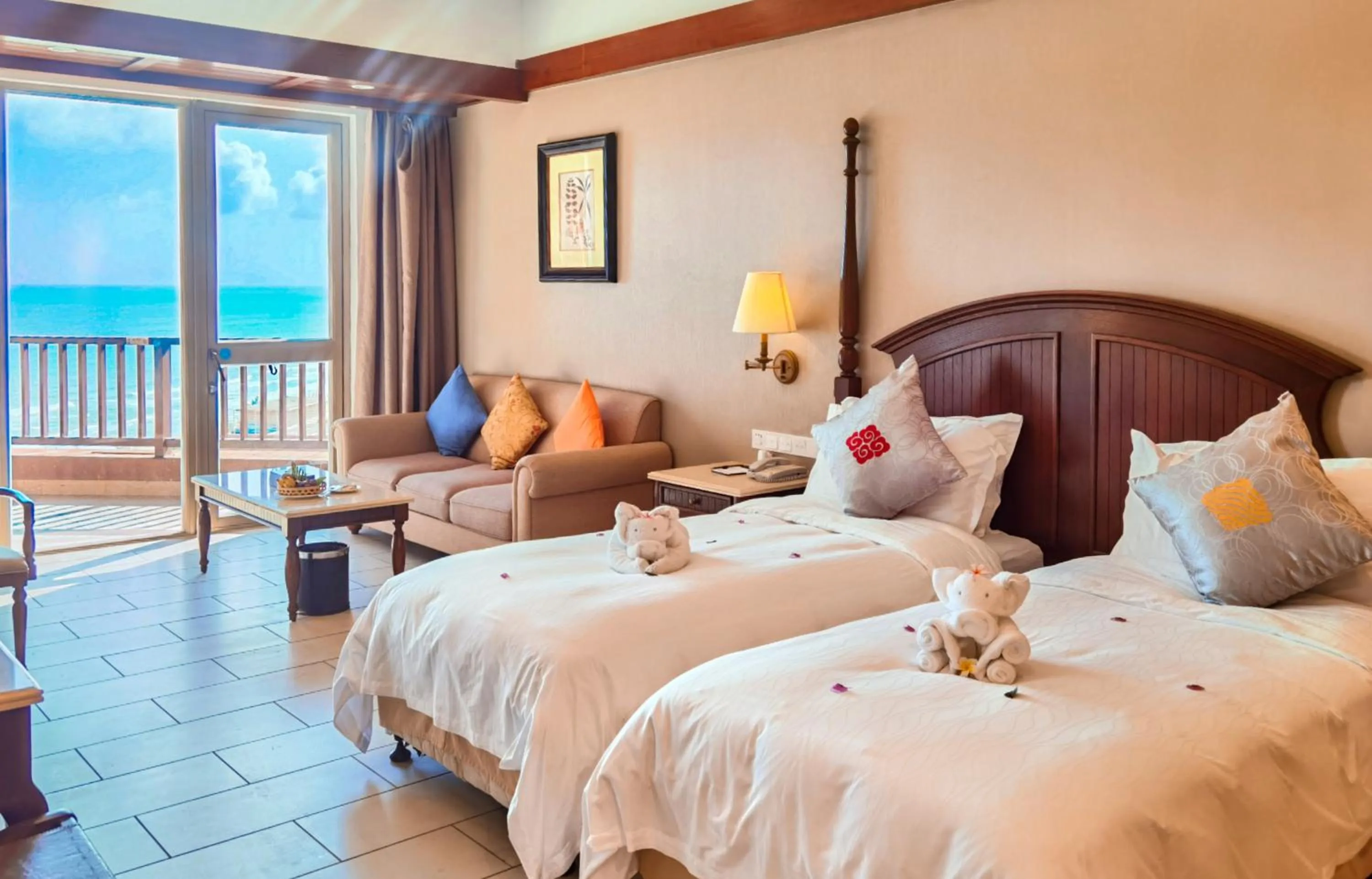 Bed in Timton Fuhe Hotel