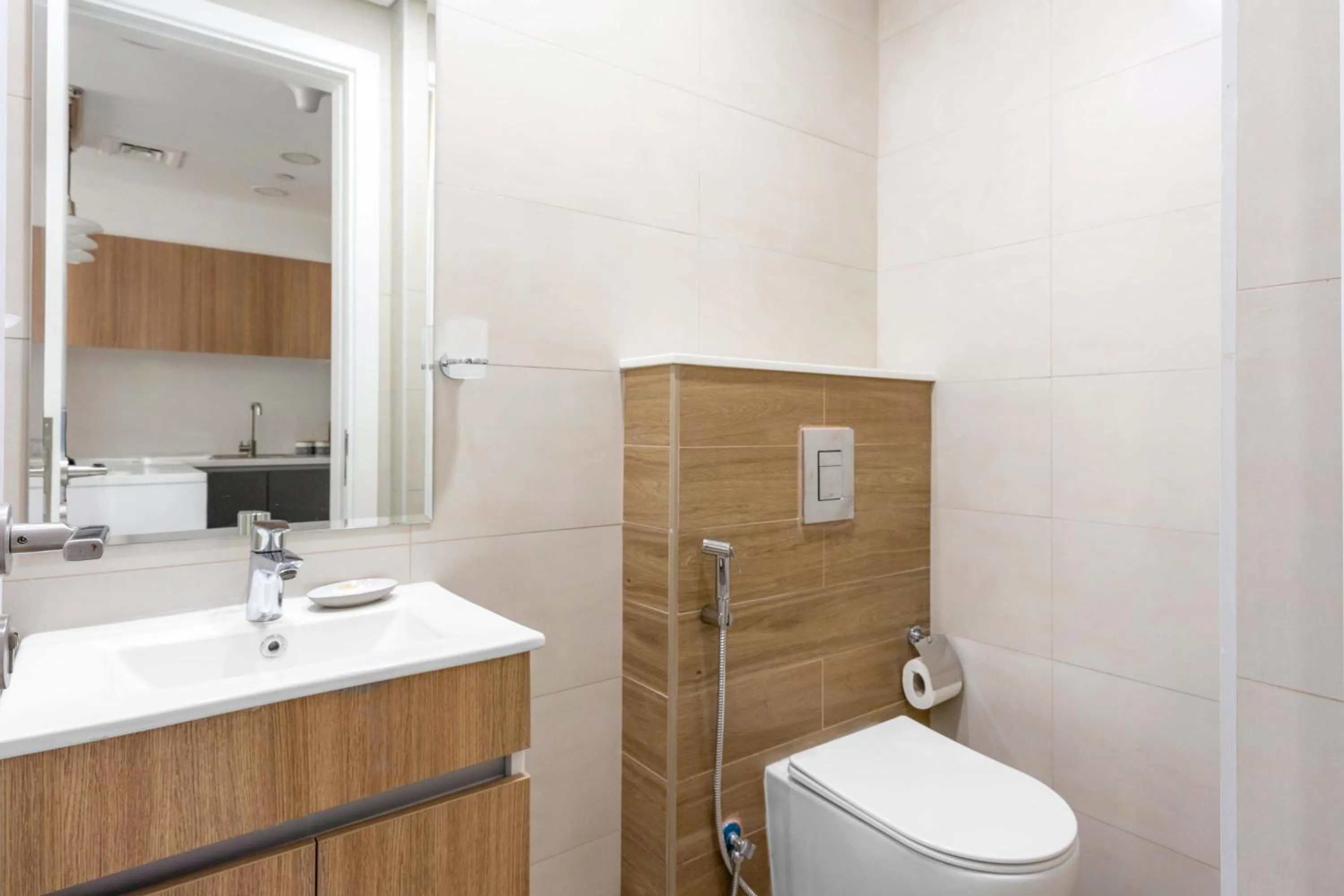 Bathroom in Silkhaus Vacation Homes Modern 1BDR in Oasis Near Masdar City Park