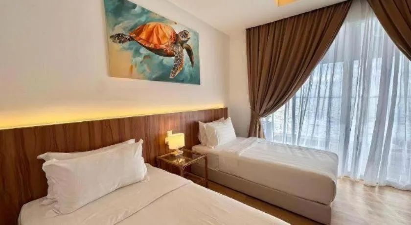 Bed in Sand Bay Resort Semporna