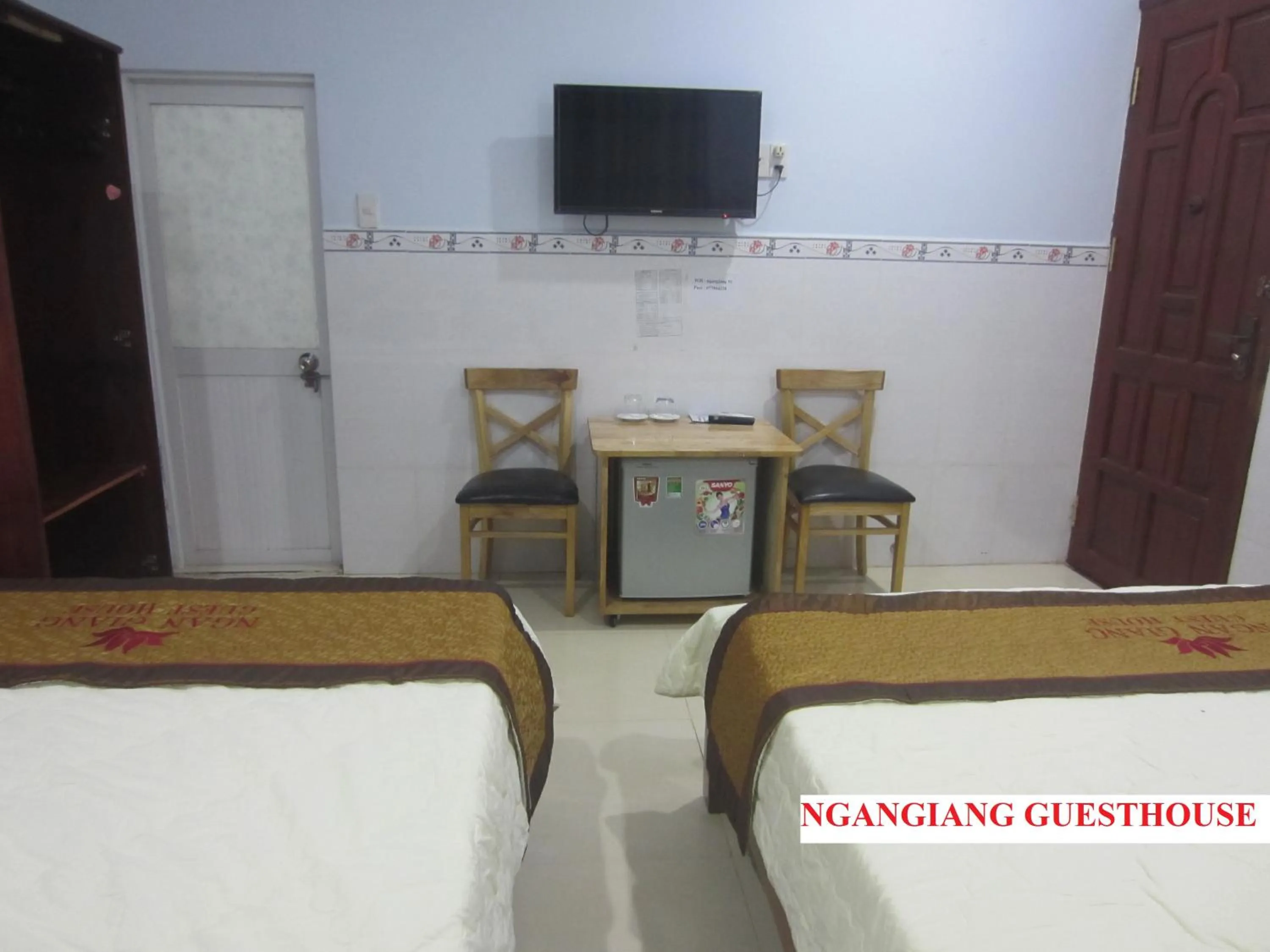 Bed in Ngan Giang Guesthouse
