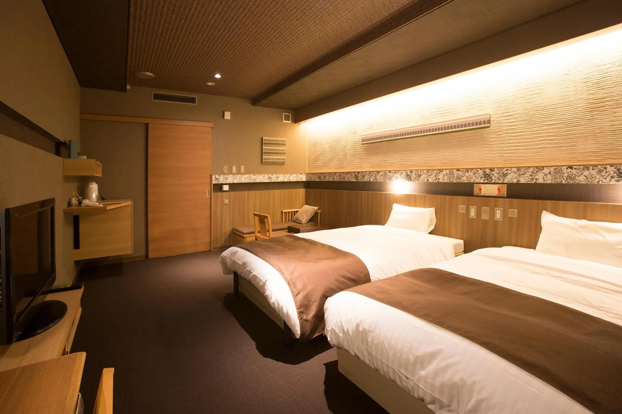 Bed in Wakkanai Grand Hotel
