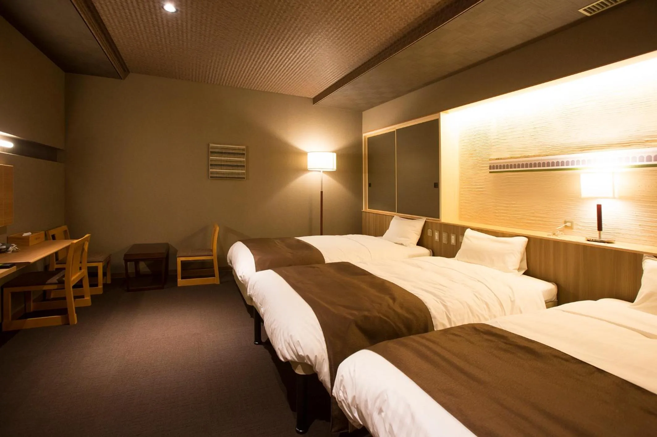Bed in Wakkanai Grand Hotel