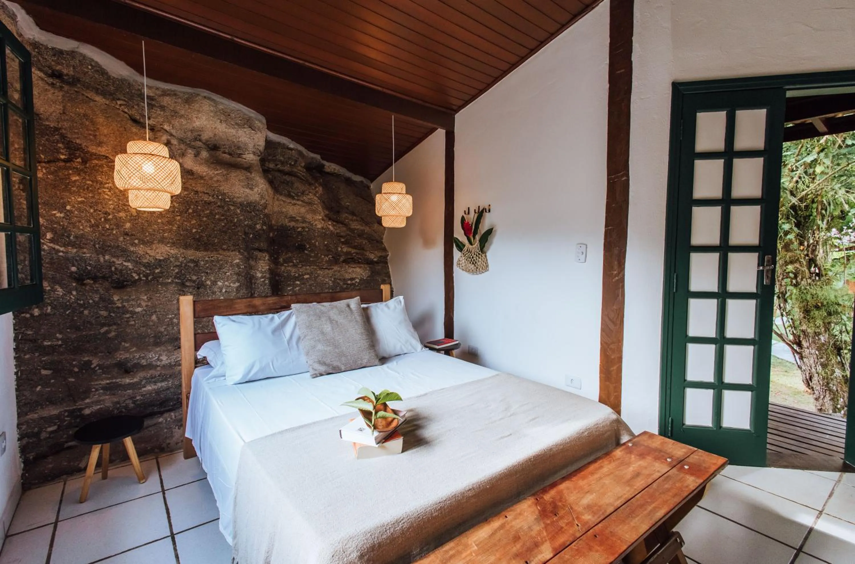 Bed in Pousada Vila das Pedras