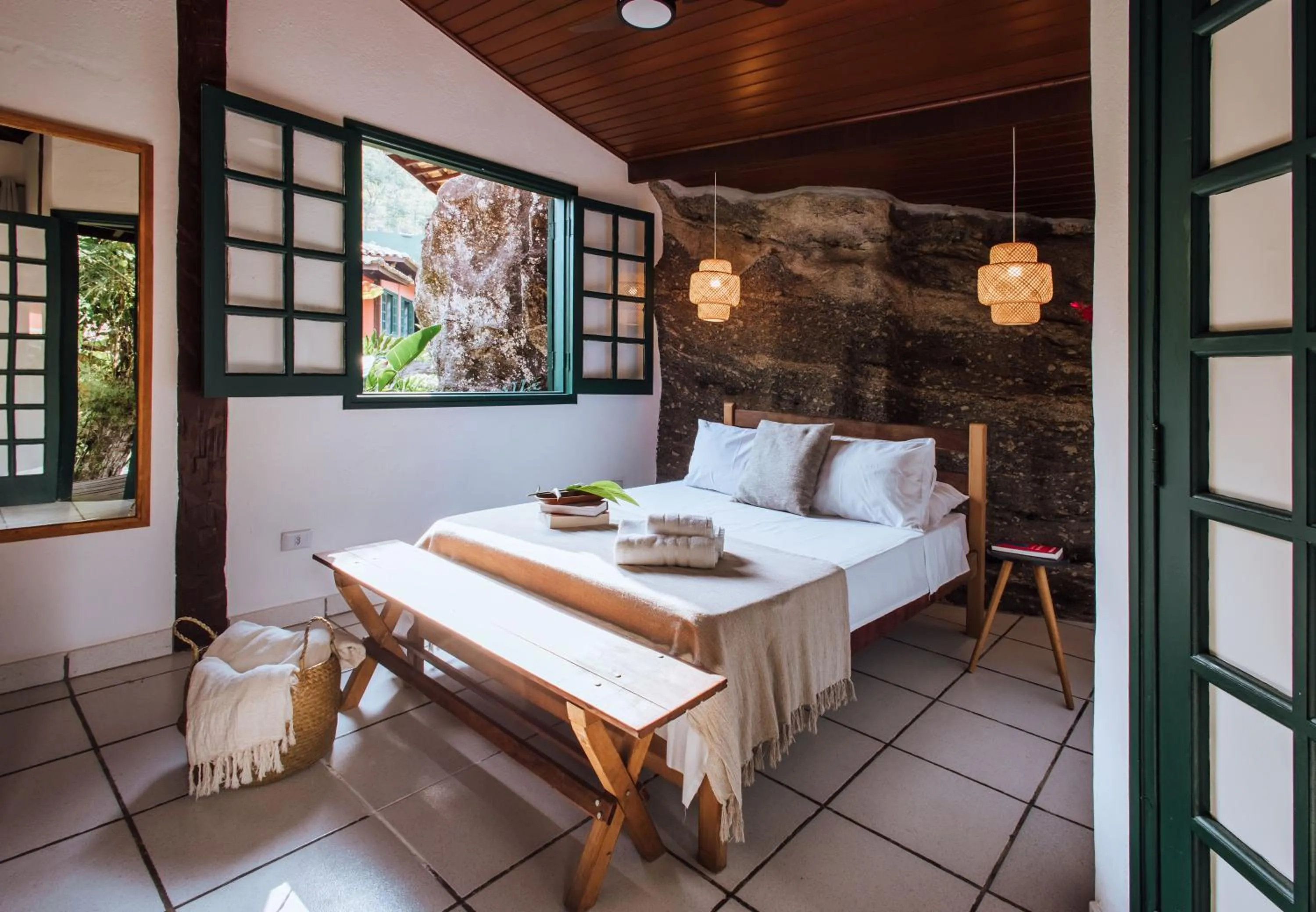 Bed in Pousada Vila das Pedras