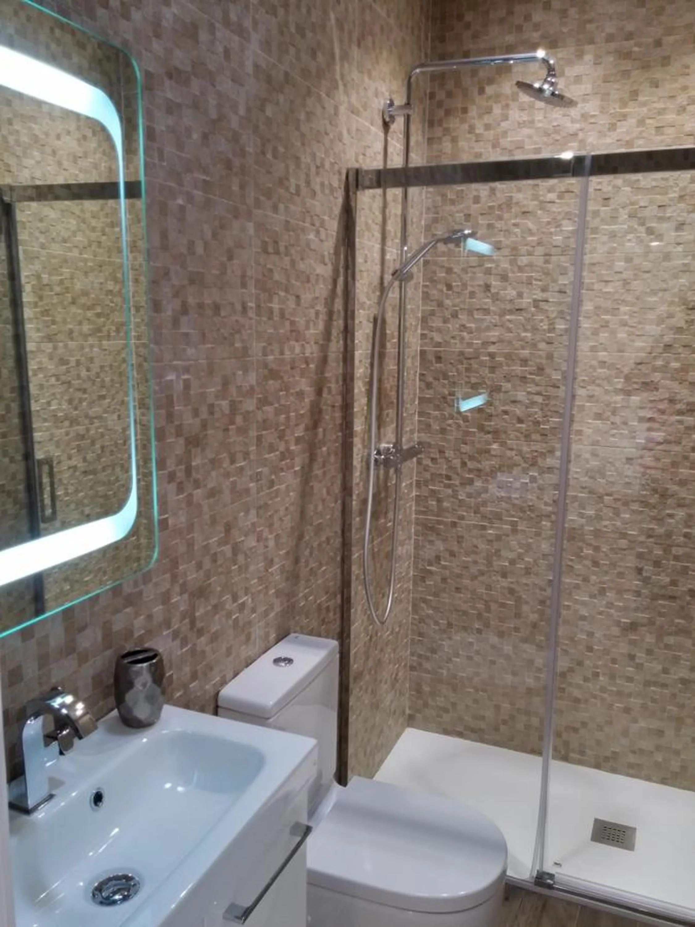 Shower in Sitges Centre Mediterranean House- 5 Bedroom, 4 Bathroom, Terrace Courtyard, Private Rooptop Pool