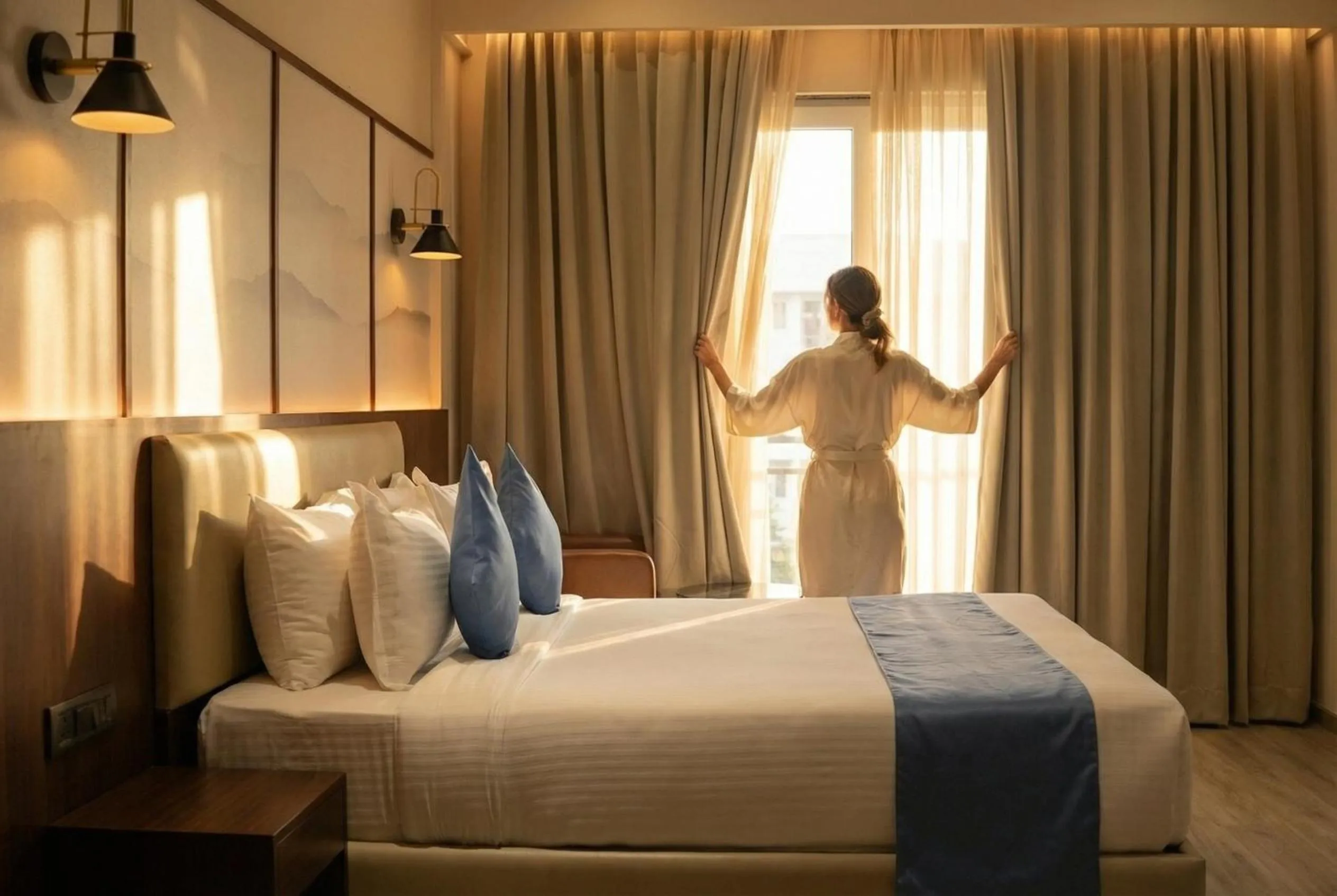 Balcony/Terrace, Bed in Clarion Hotel Hyderabad