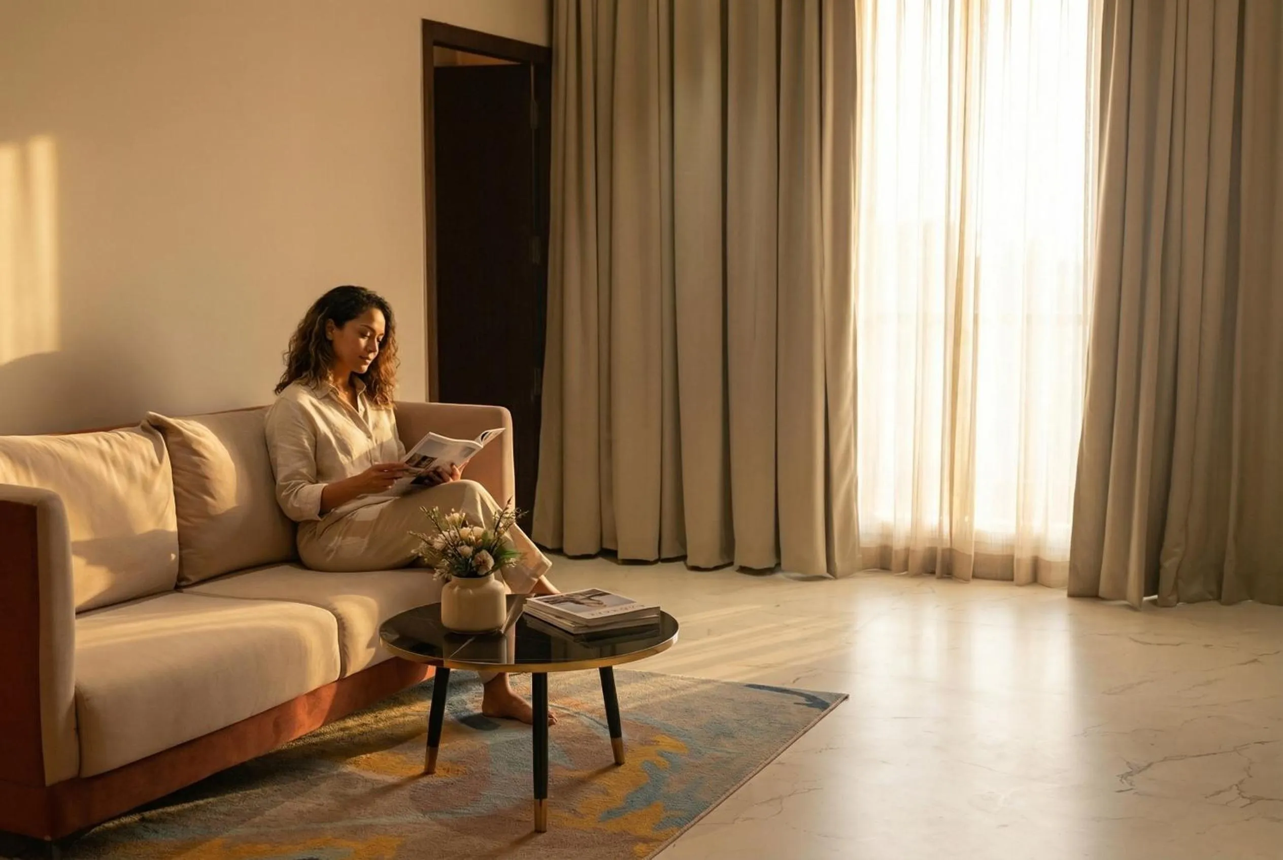 Living room in Clarion Hotel Hyderabad