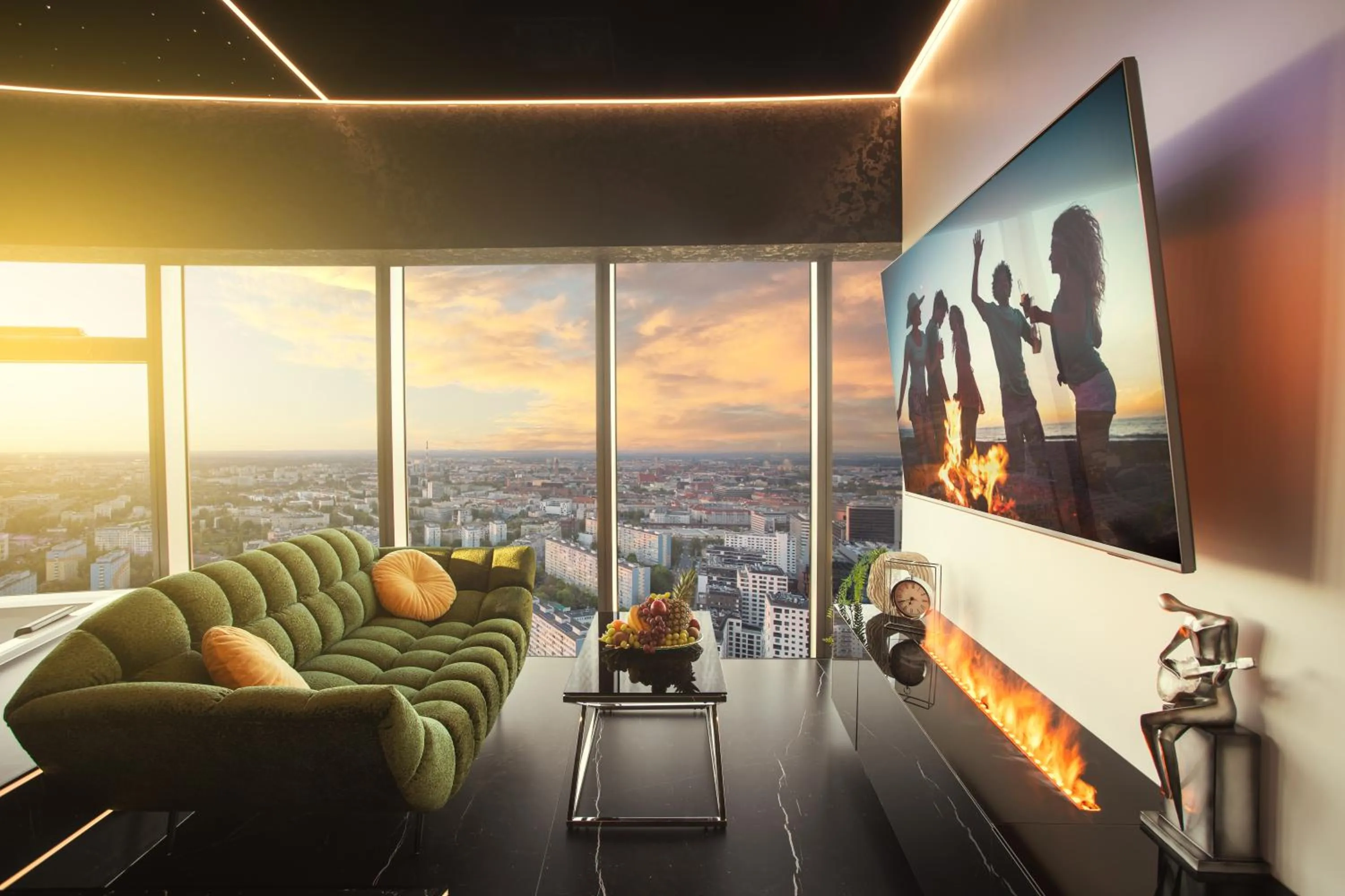 TV and multimedia in Apartamenty Sky Tower z Jakuzzi Przy Oknie