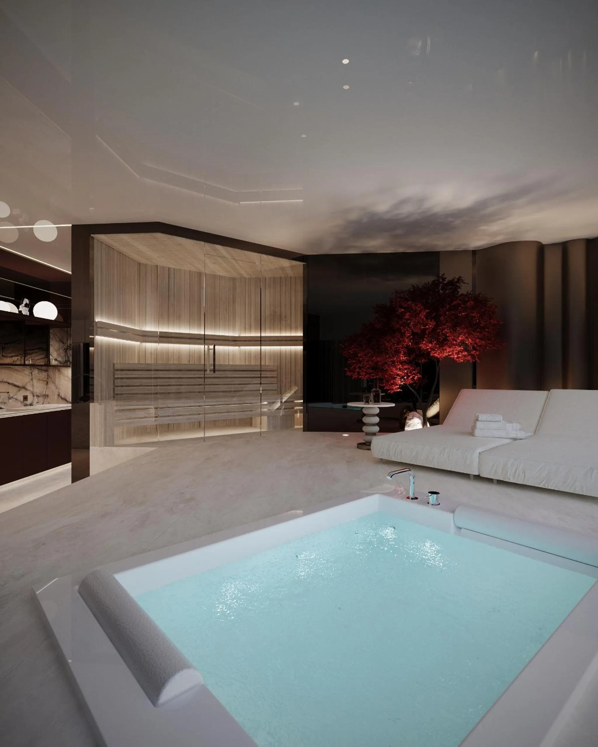 Hot Tub in Apartamenty Sky Tower z Jakuzzi Przy Oknie