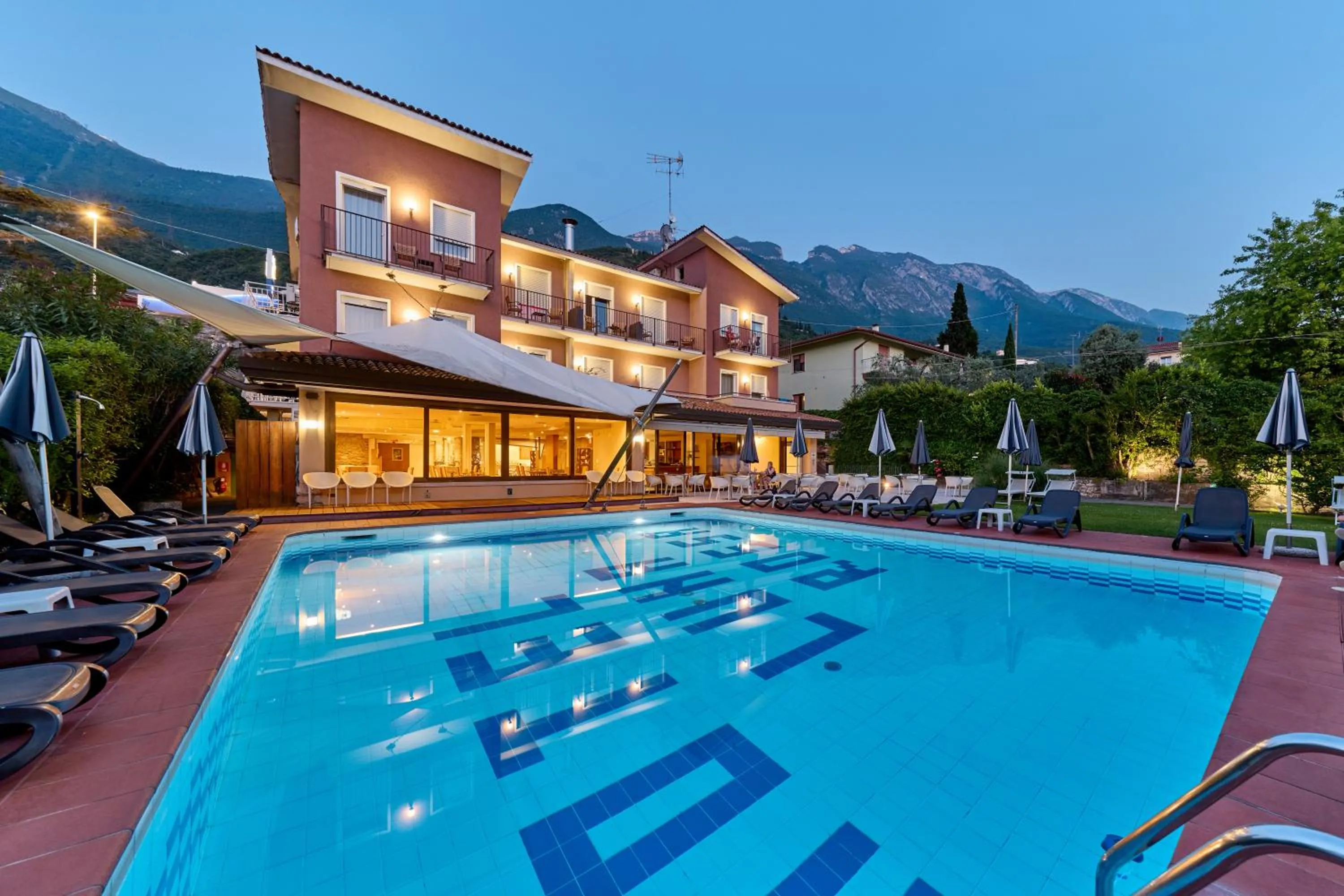 Pool view in Hotel Luna Rossa