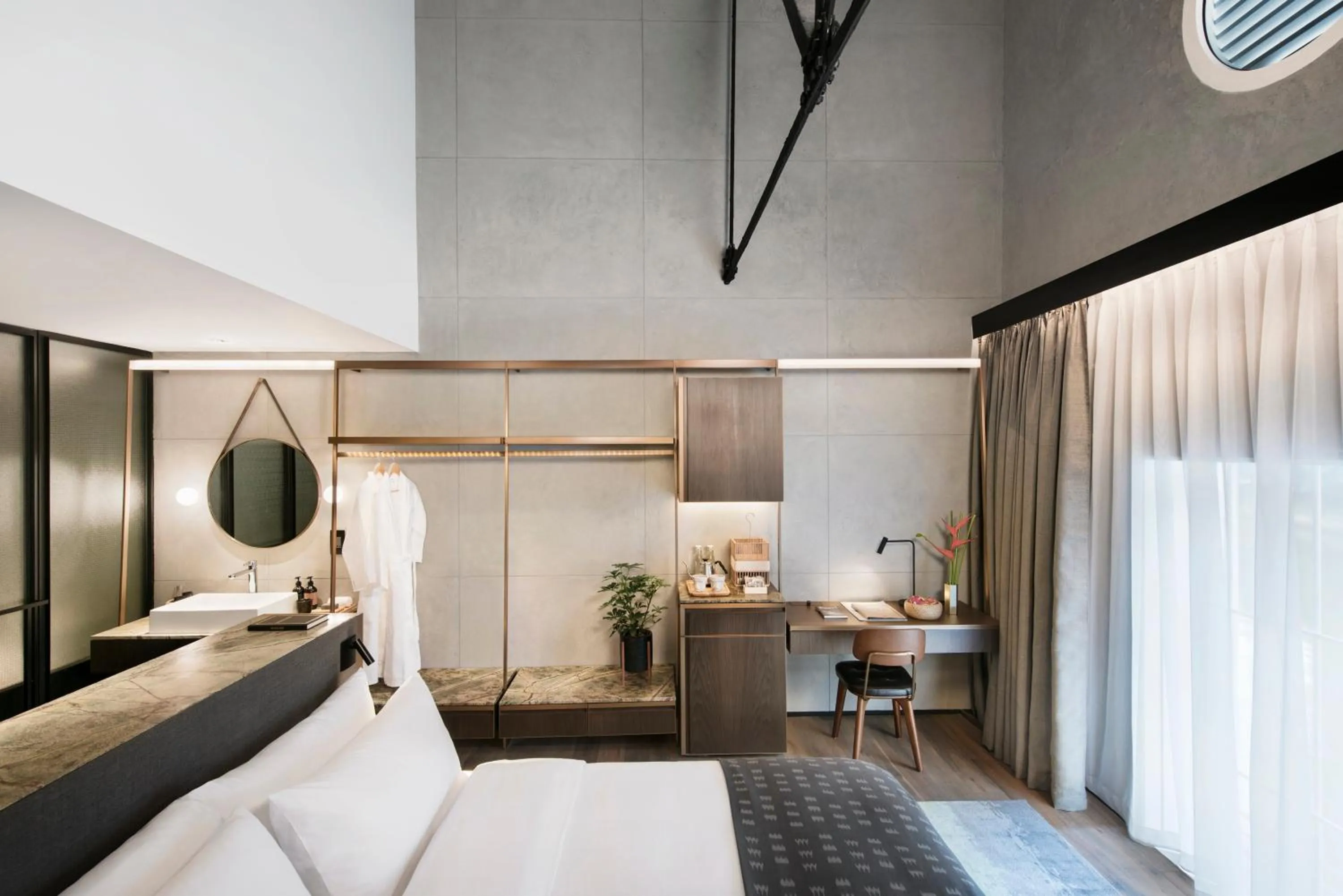 Bedroom, Bed in The Warehouse Hotel, Singapore, a Member of Design Hotels