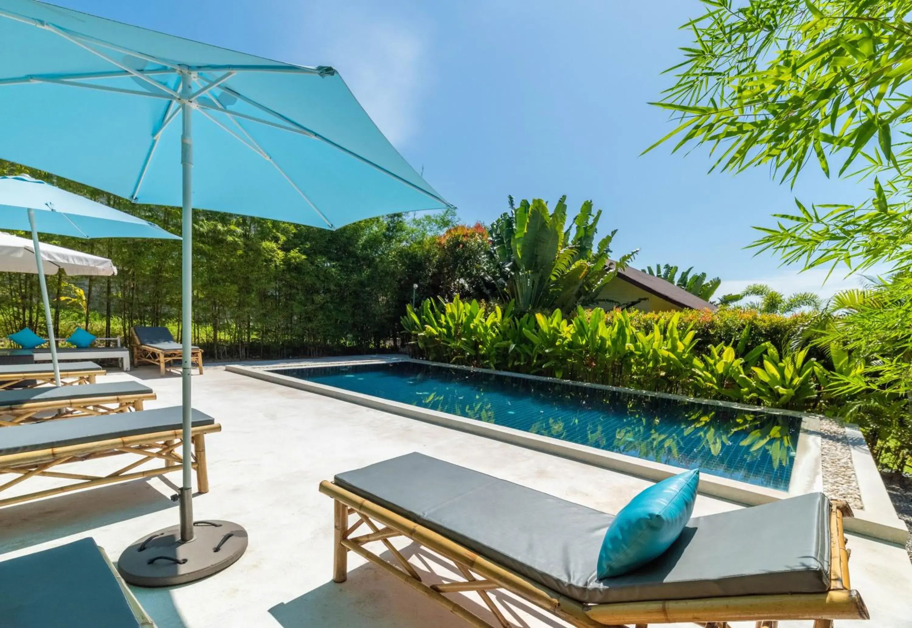 Pool view in Moon Cottage Pool view in Moon Cottage