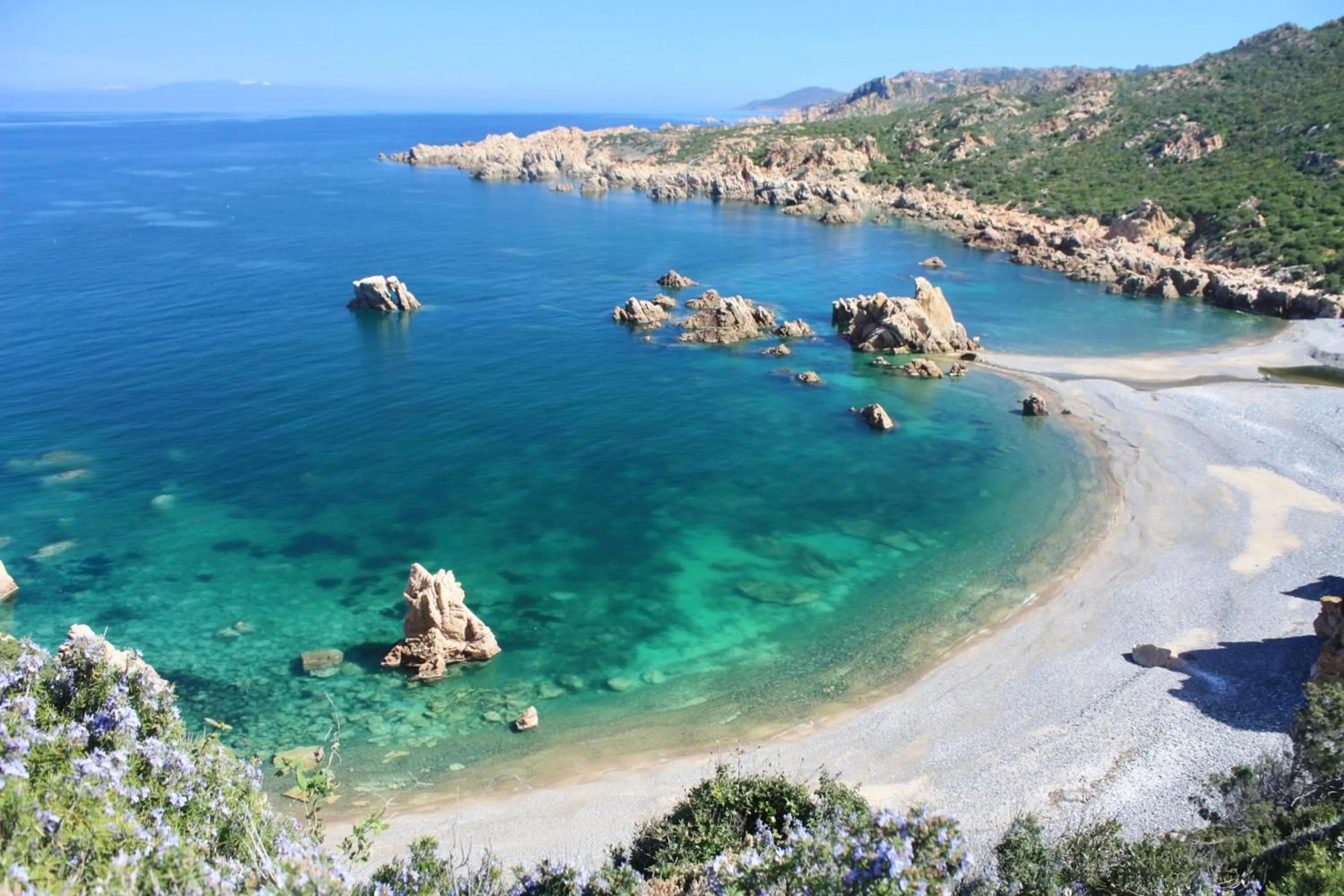 Beach in ISA-Residence with swimming-pool in Costa Paradiso, apartments 6 beds with private outdoor area