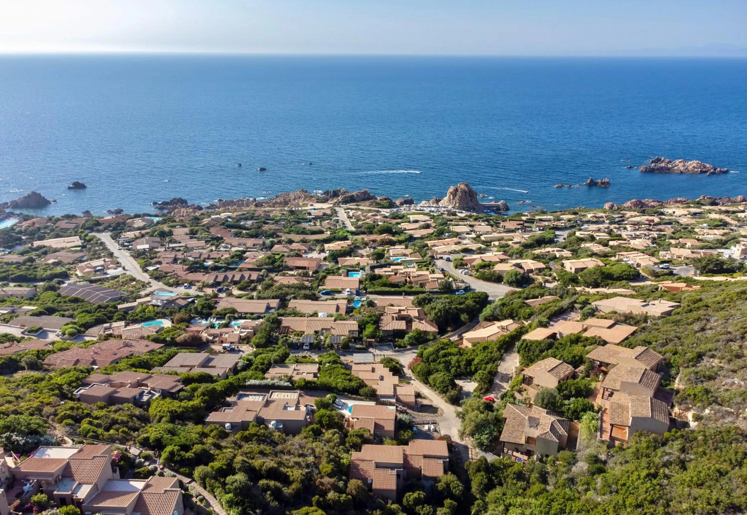 Bird's eye view in ISA-Residence with swimming-pool in Costa Paradiso, apartments 6 beds with private outdoor area