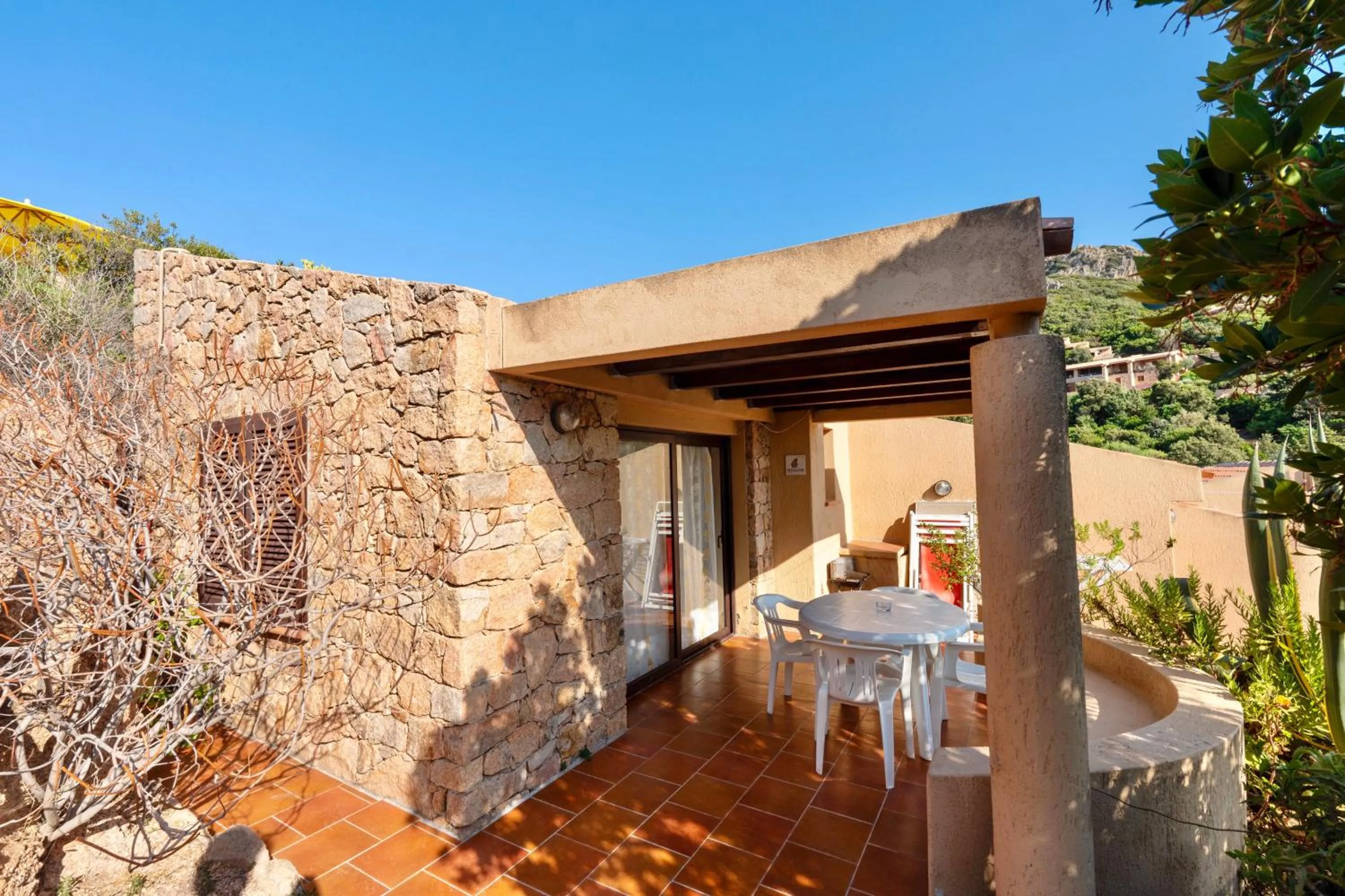 Patio in ISA-Residence with swimming-pool in Costa Paradiso, apartments 6 beds with private outdoor area