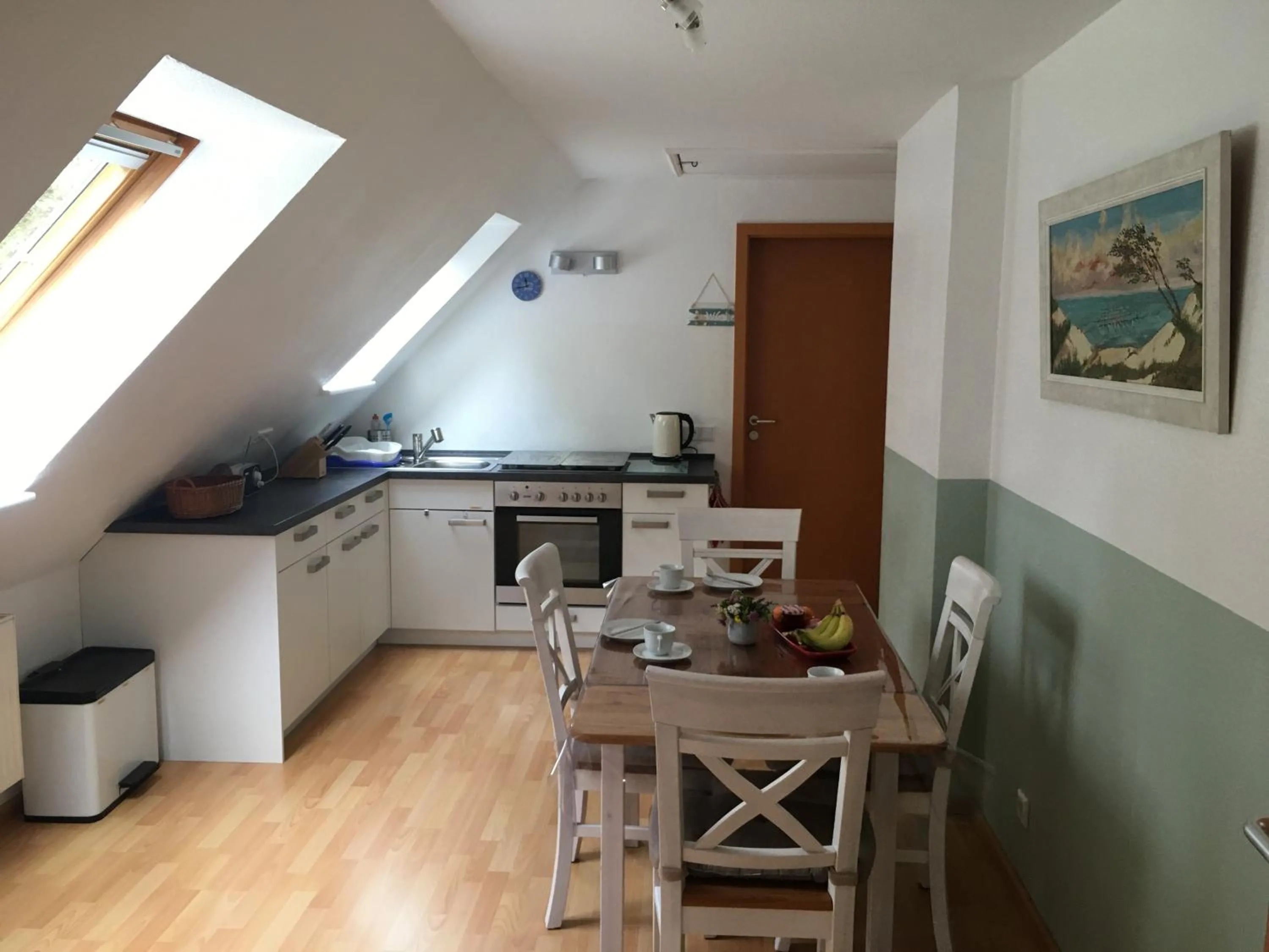 Kitchen or kitchenette in Ferienwohnung Holt