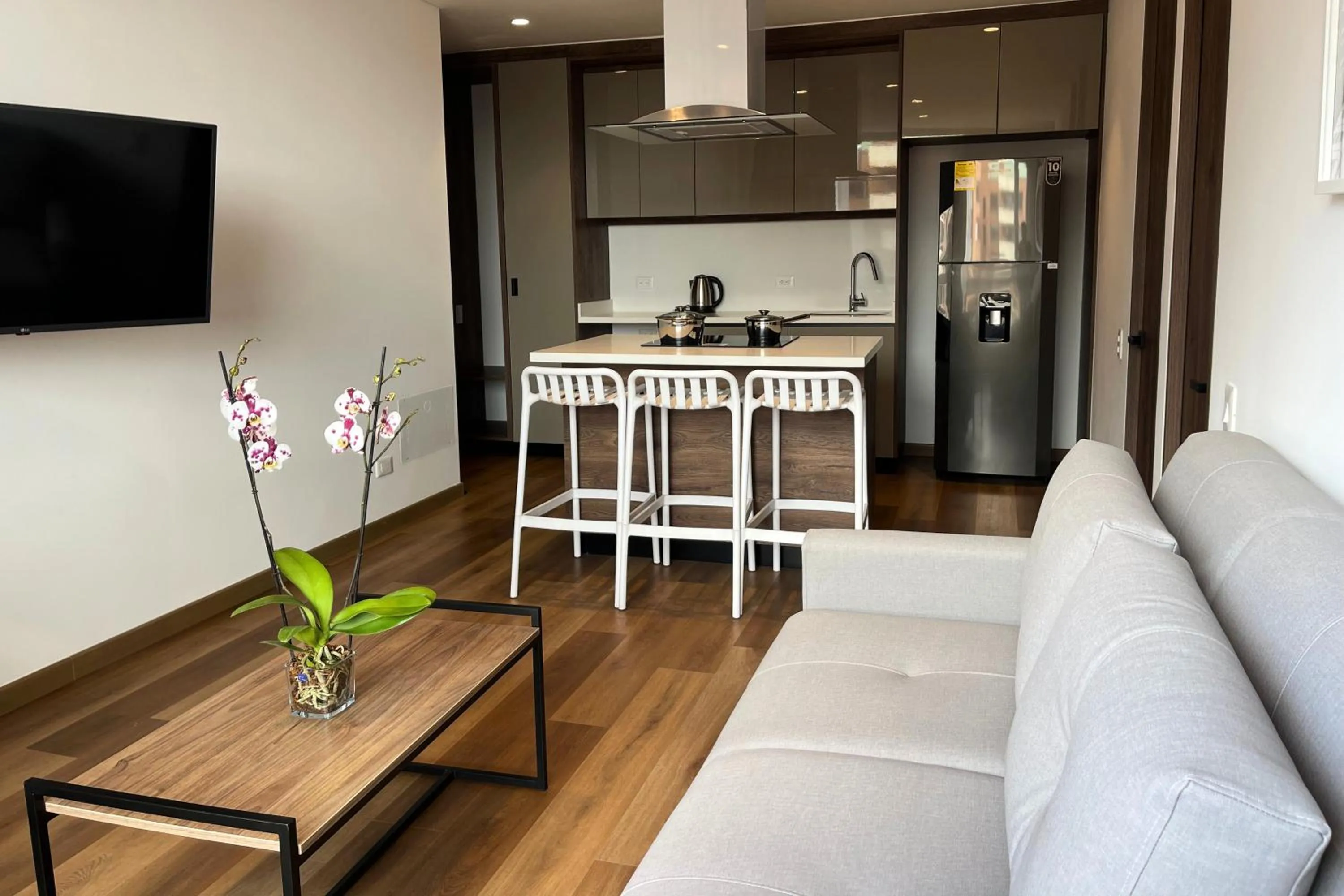 Kitchen or kitchenette in VOU Suites by Avia Suites