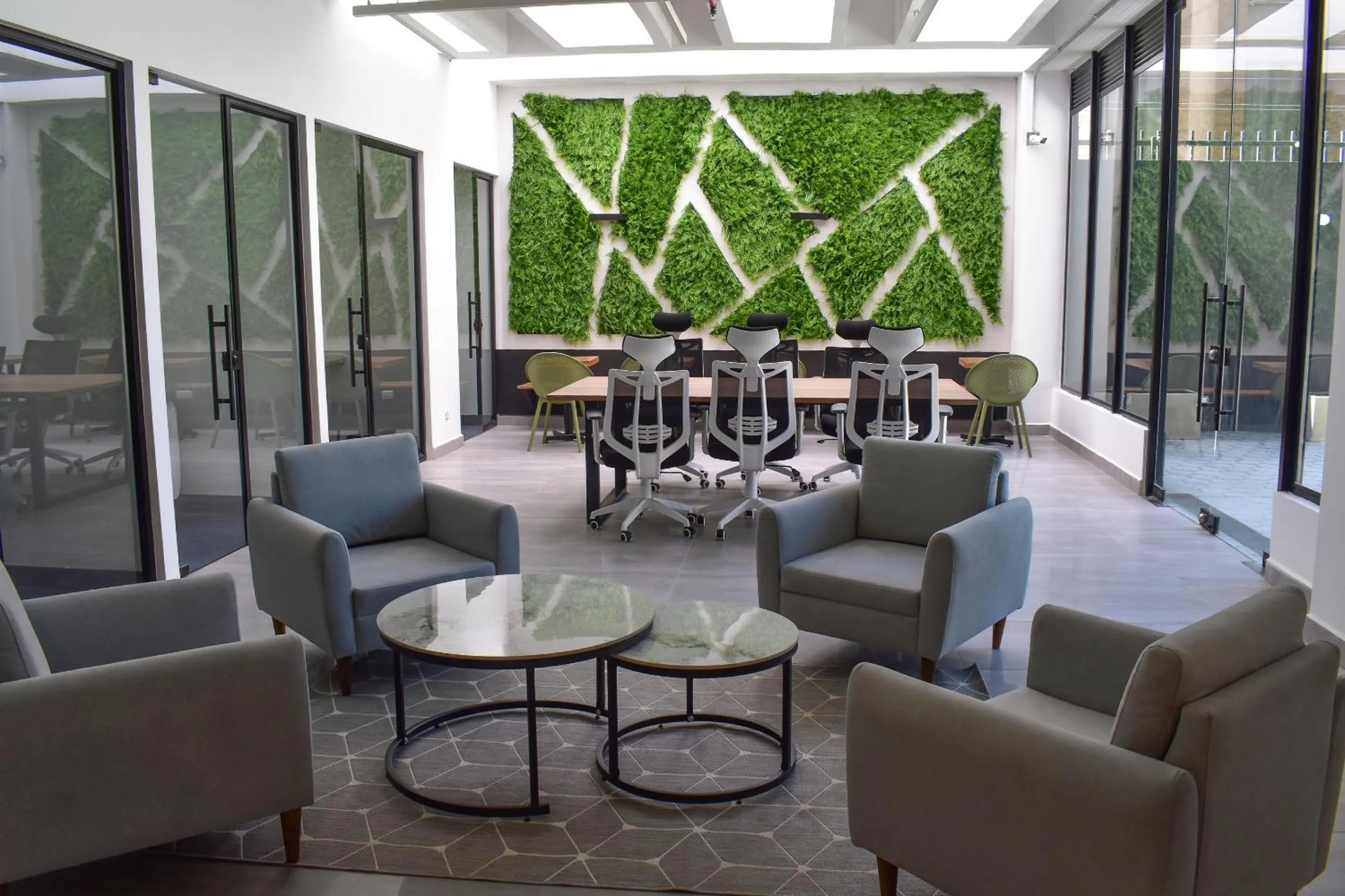 Seating area in VOU Suites by Avia Suites