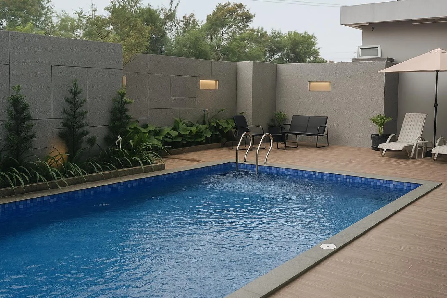 Swimming pool in Nemuru Stay BTC