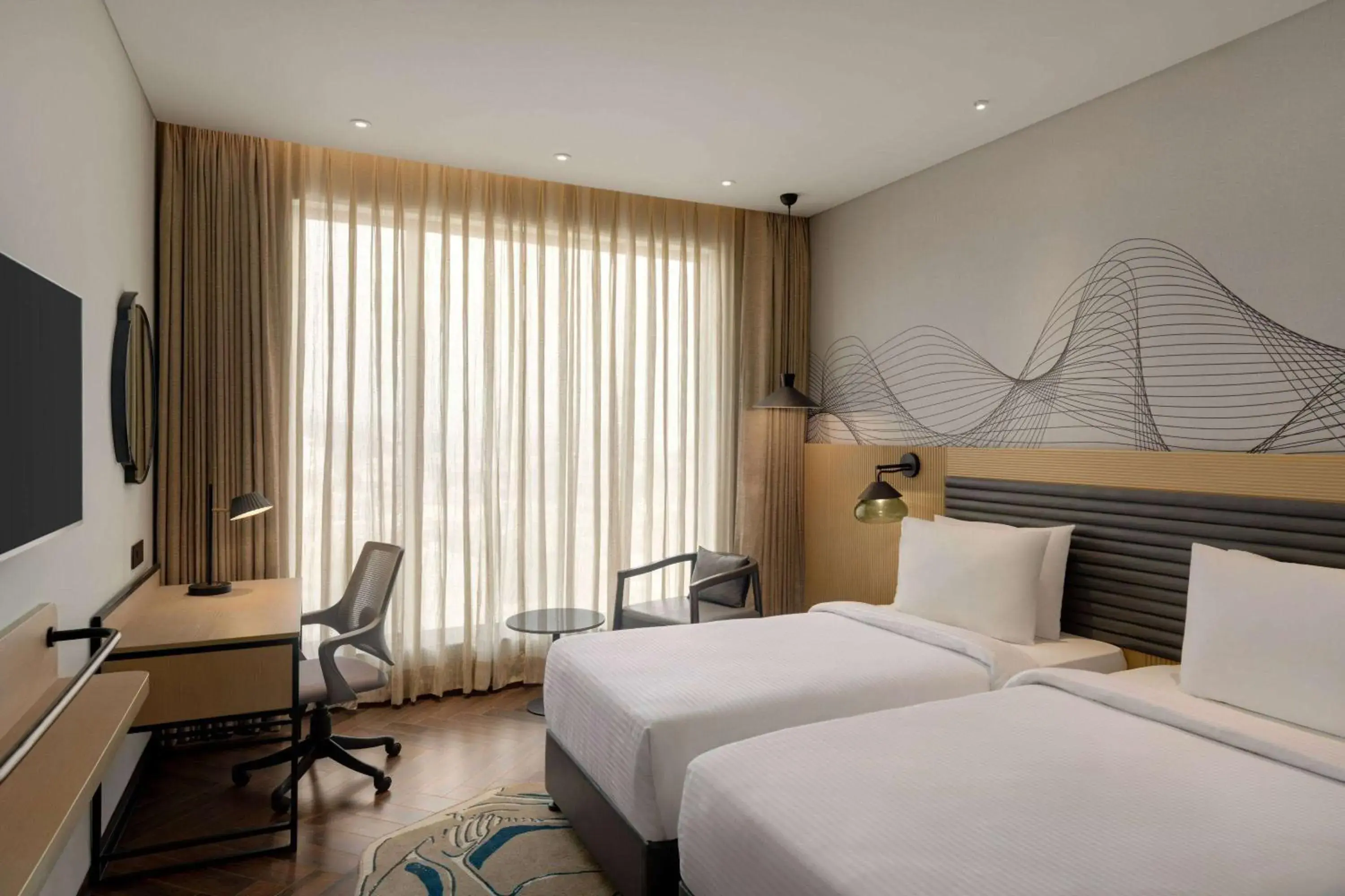 Photo of the whole room, Bed in Ramada Encore By Wyndham Bhiwadi Phool Bagh Chowk Photo of the whole room, Bed in Ramada Encore By Wyndham Bhiwadi Phool Bagh Chowk