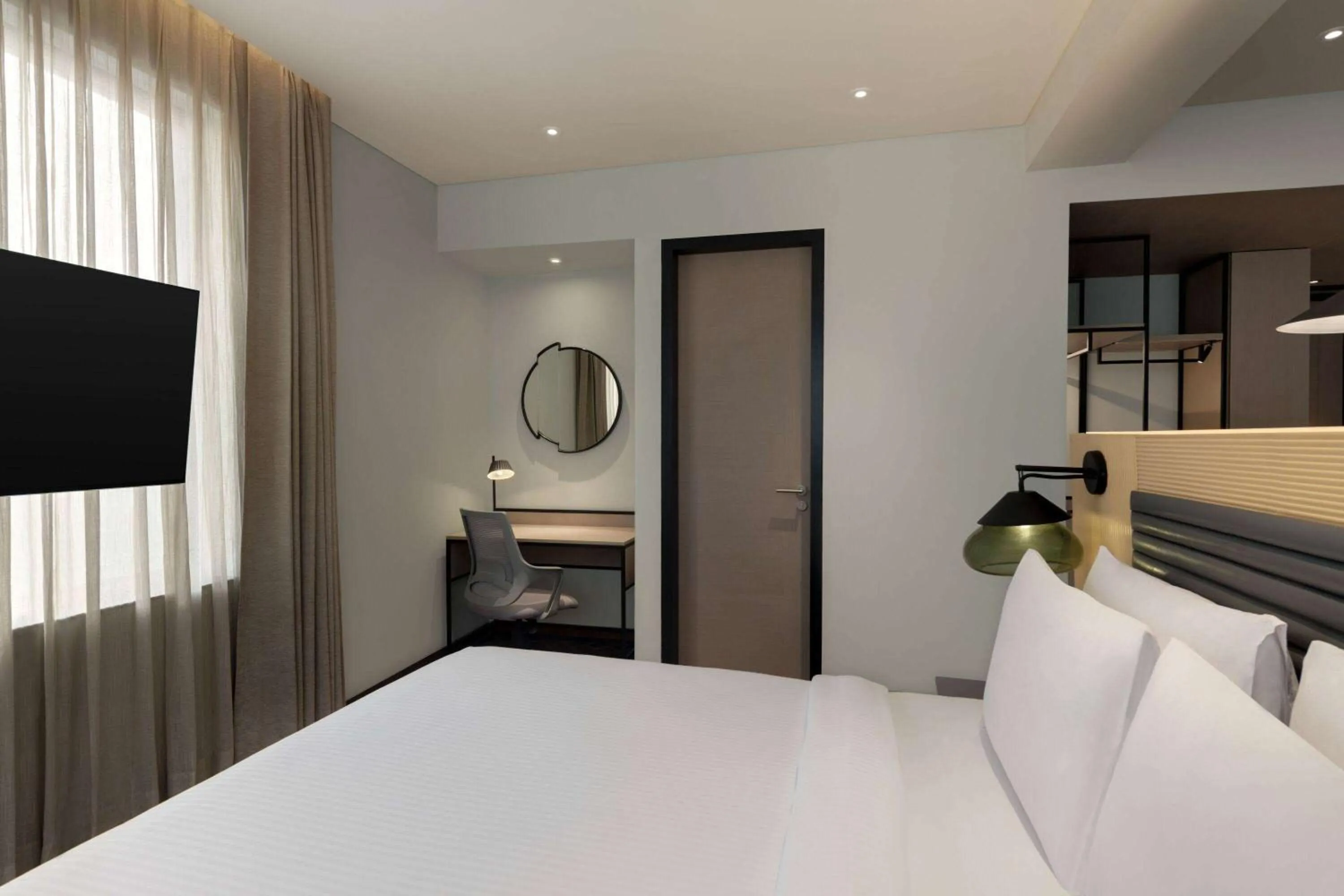 Photo of the whole room, Bed in Ramada Encore By Wyndham Bhiwadi Phool Bagh Chowk