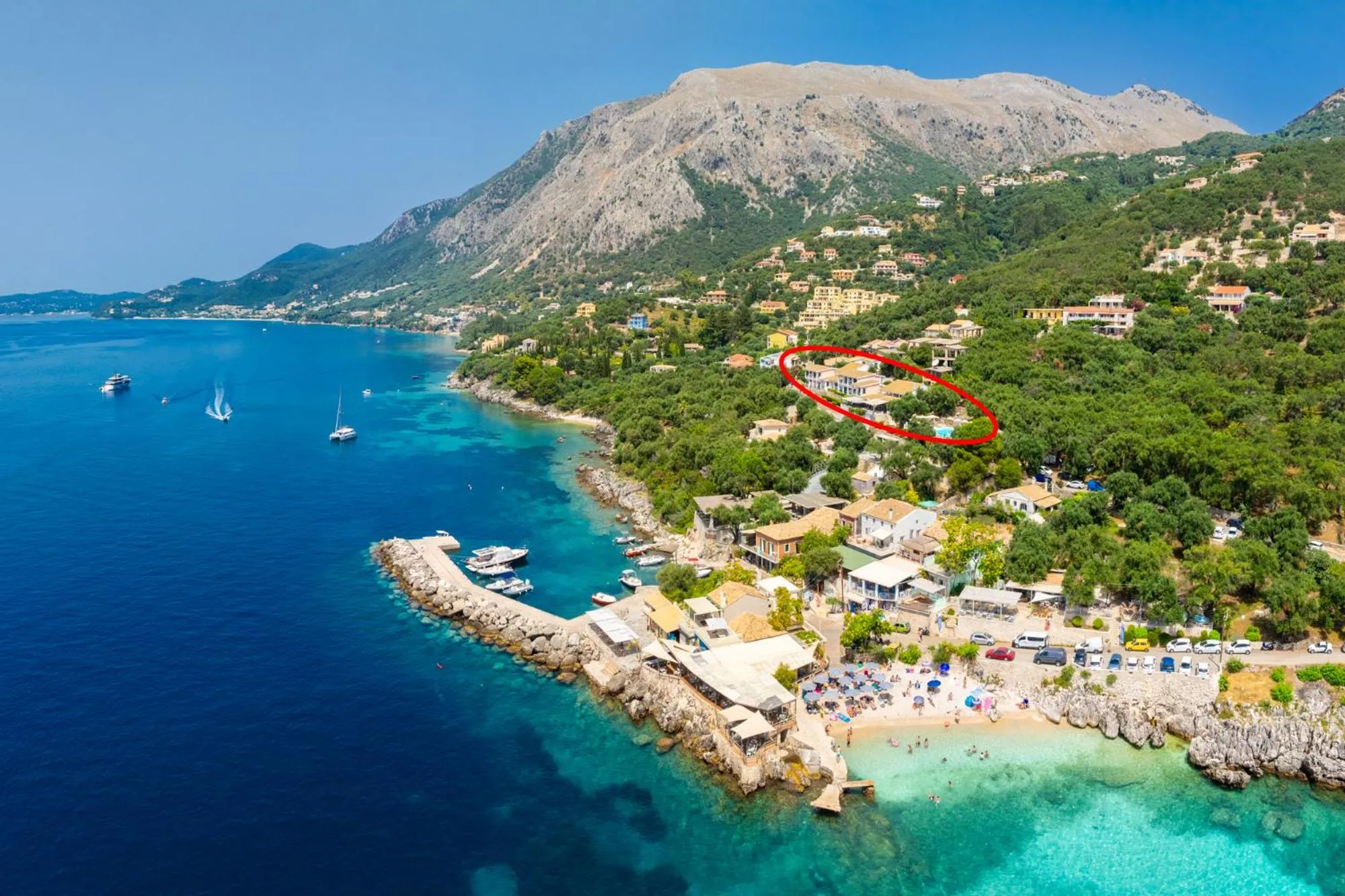 Bird's eye view in Nissaki Sea View Hotel