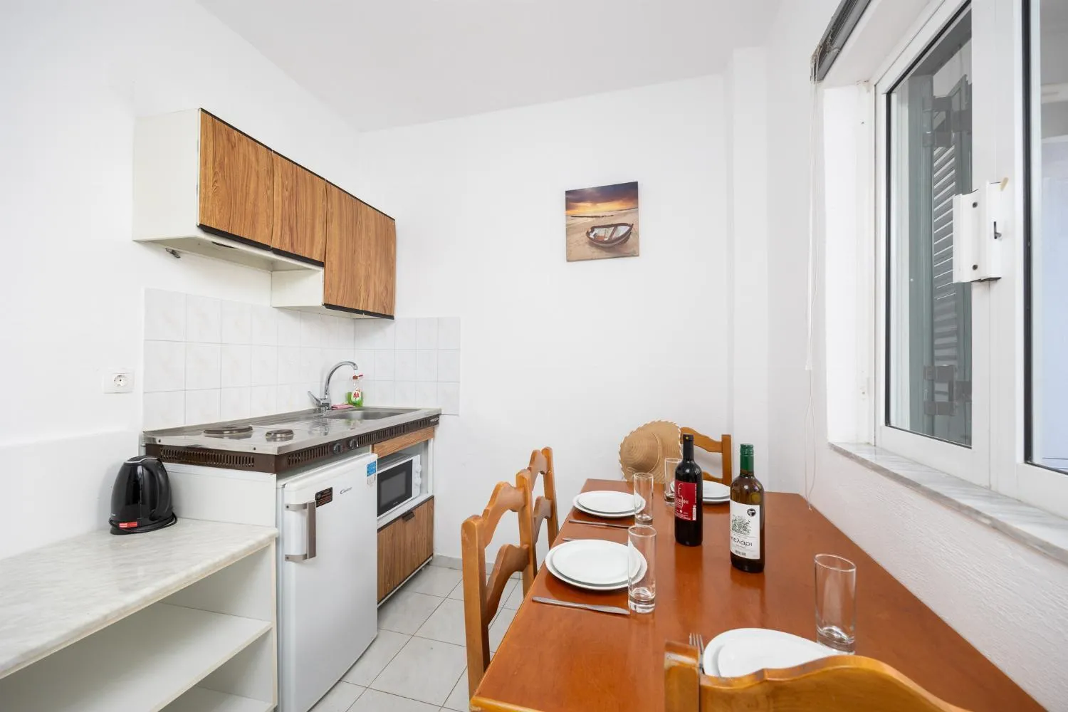 Kitchen or kitchenette in Nissaki Sea View Hotel