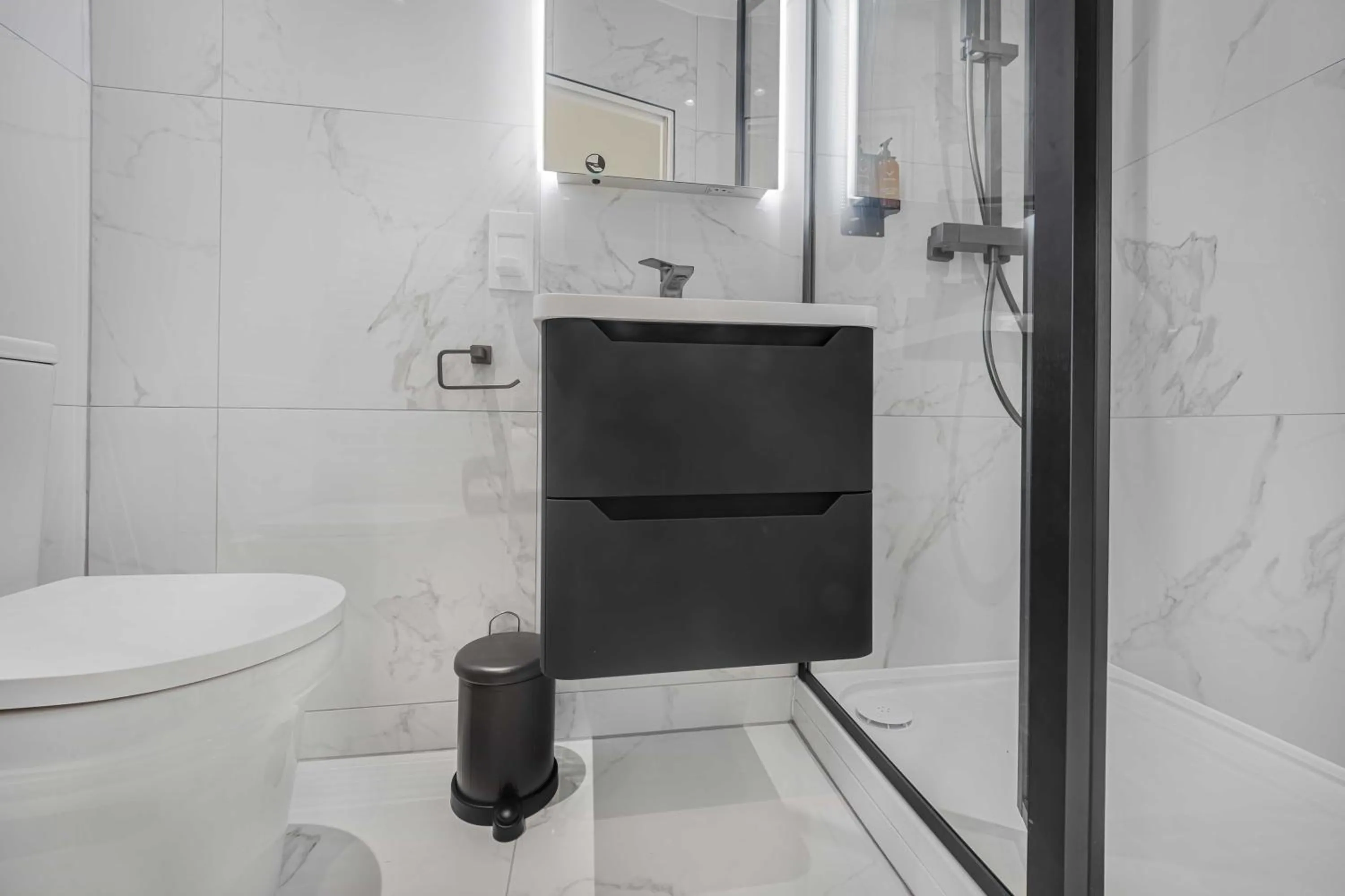 Shower in Rooms at The Vault