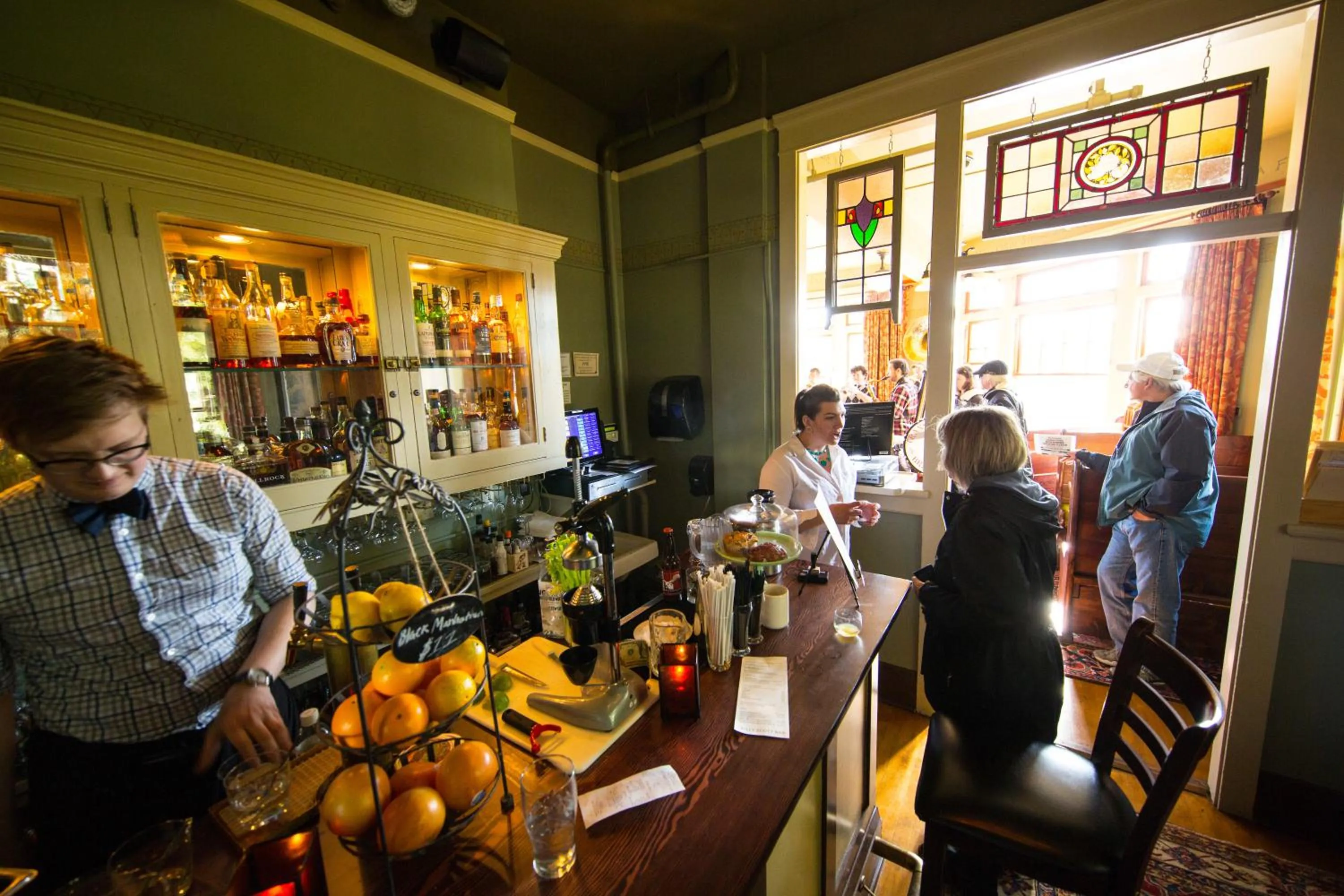 group of guests in McMenamins Grand Lodge