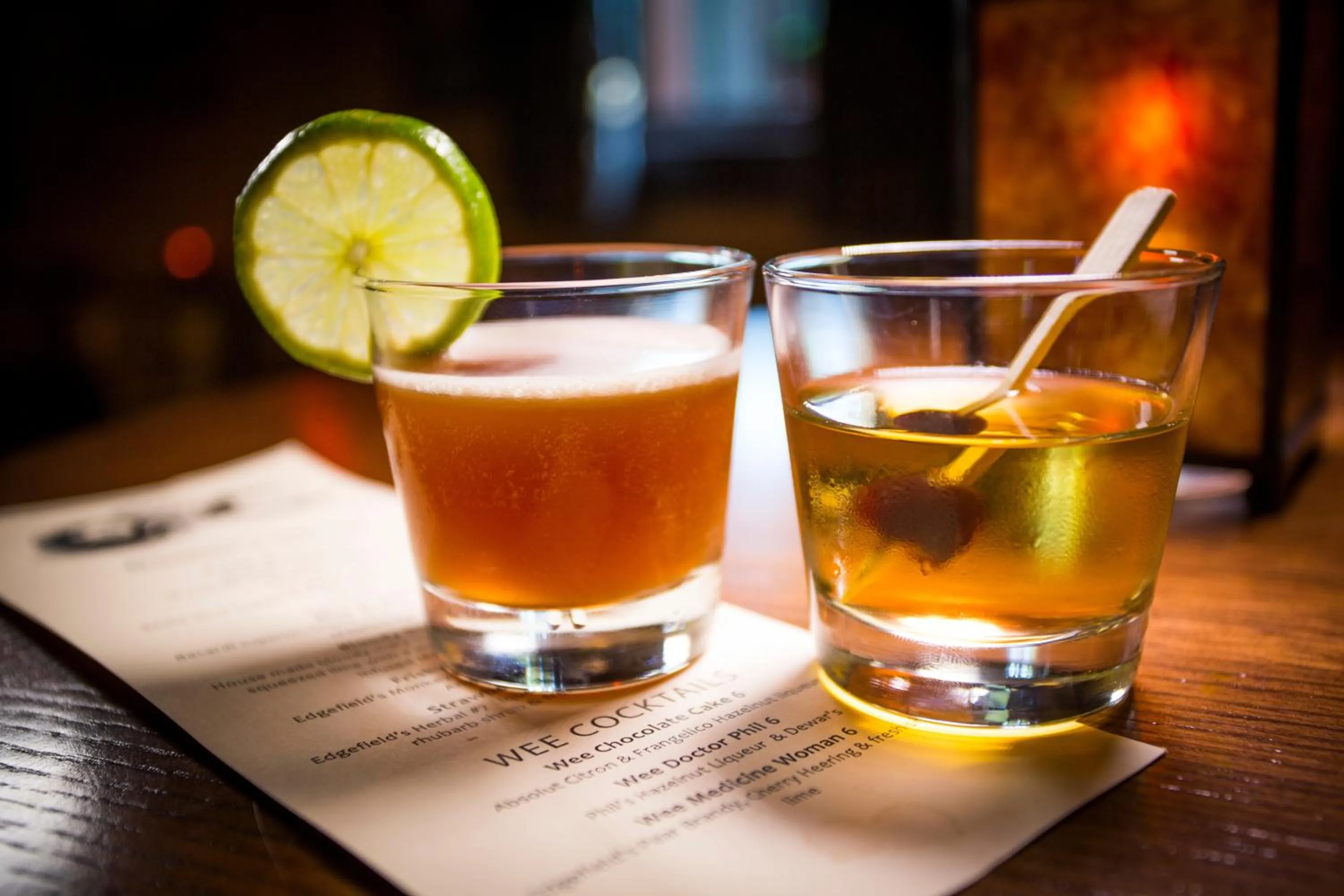 Drinks in McMenamins Grand Lodge