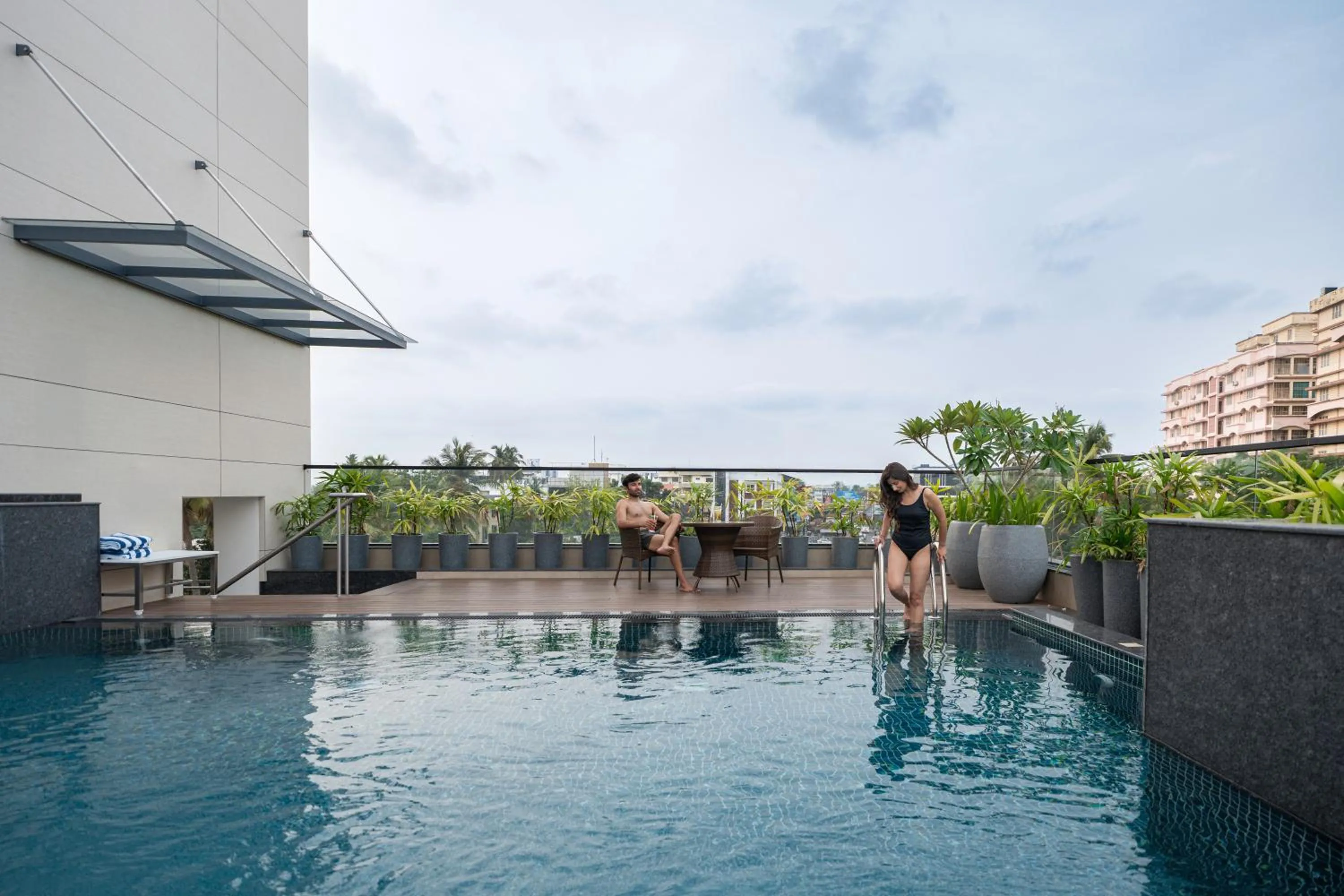 Pool view in Park Inn & Suites by Radisson Thrissur East Fort